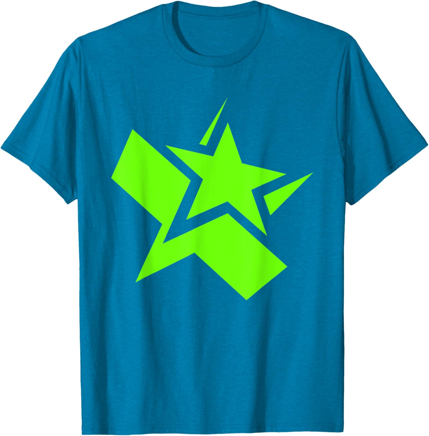 Green Chunky Star Graphic T-Shirt for Stylish Casual Wear - 9