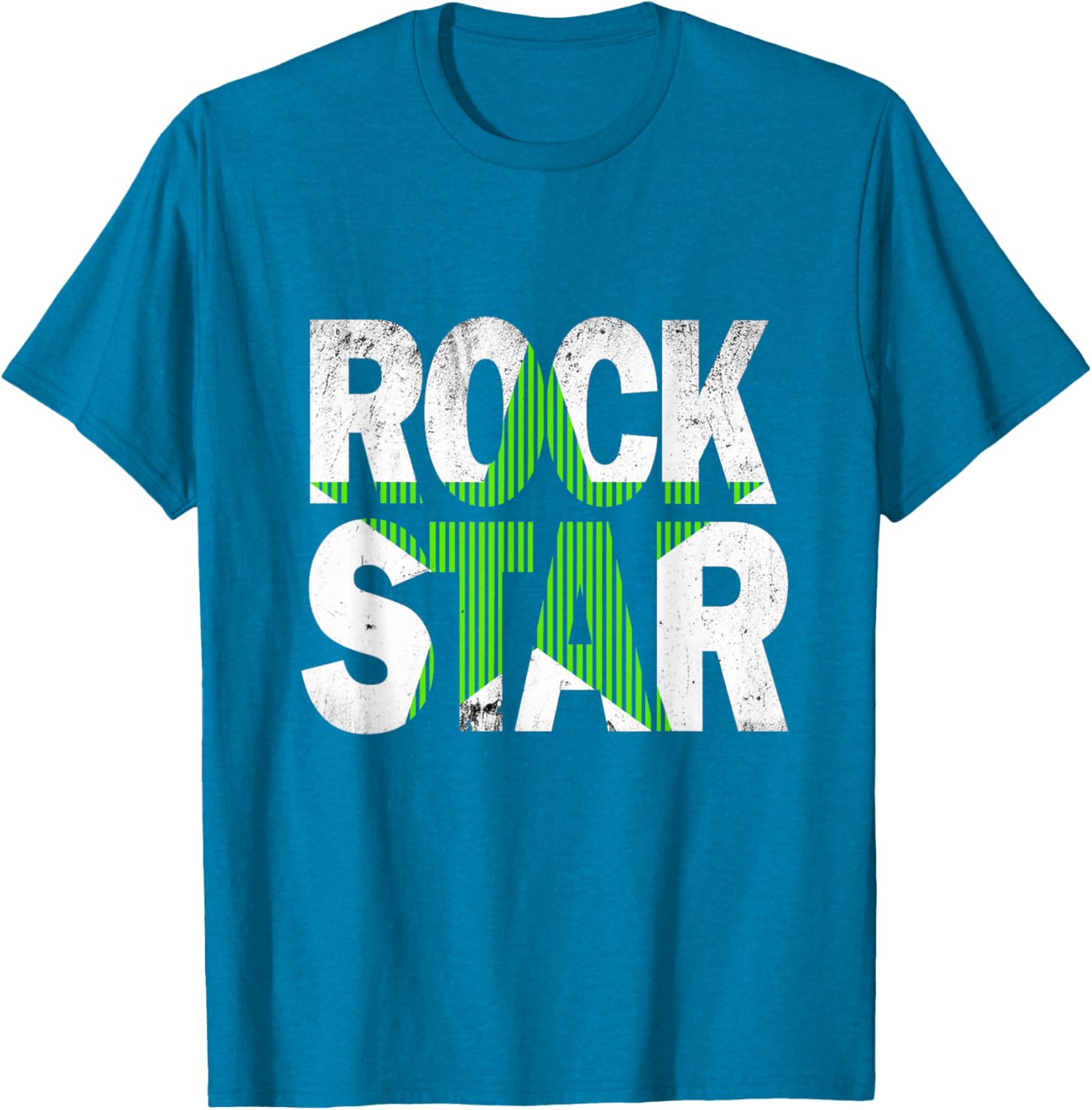 Green Rock Star Distressed Graphic T-Shirt for Trendy Casual Wear - 3