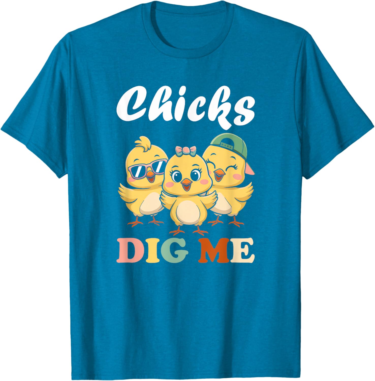 Chicks Dig Me Funny Easter T-Shirt for Toddler Boys and Men - 5