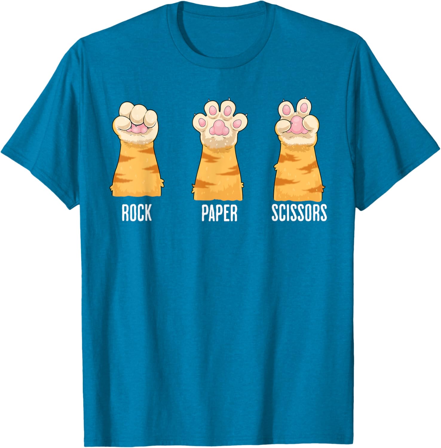 Funny Cat Paws Rock Paper Scissors T-Shirt for Kids and Adults - 10