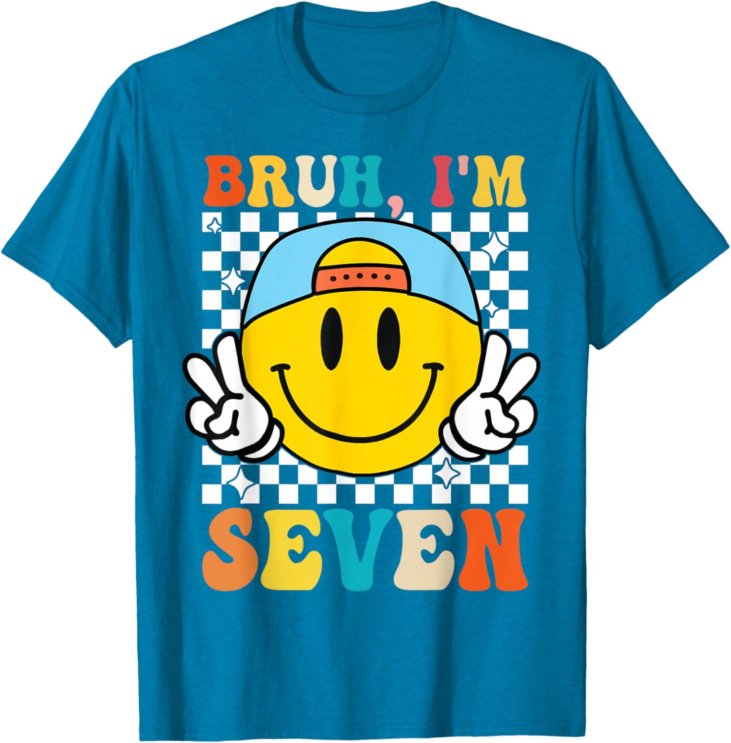 Groovy 7th Birthday T-Shirt for Boys and Girls - Fun 7 Year Old Apparel - 13