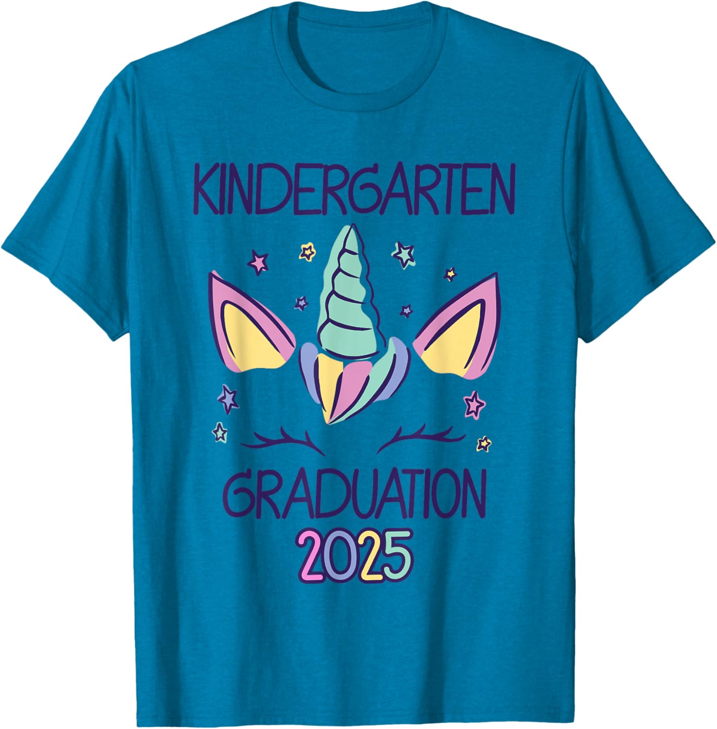 Cute Unicorn Kindergarten Graduation 2025 T-Shirt for Kids - 6