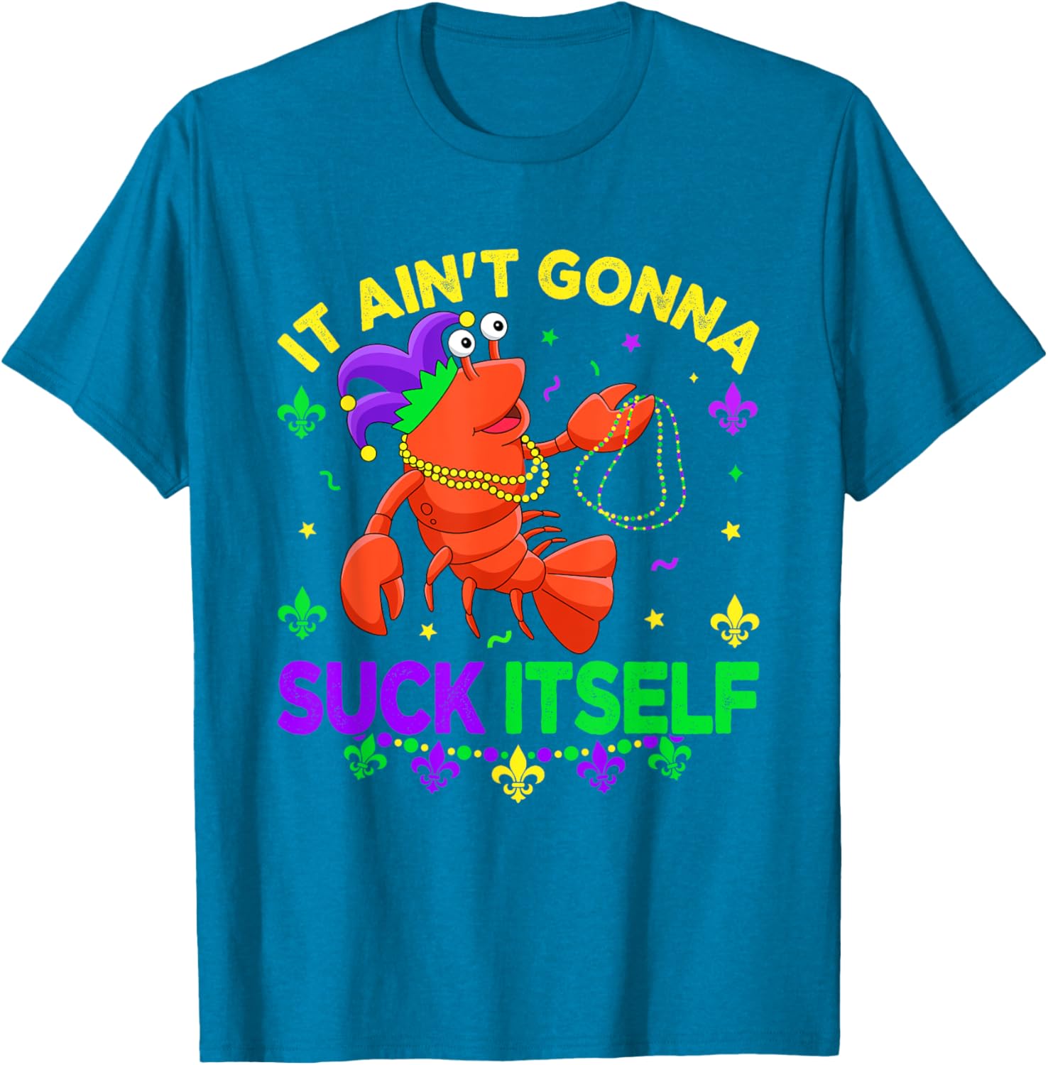 Fun Crawfish Jester Beads Mardi Gras T-Shirt for Festive Celebrations - 4