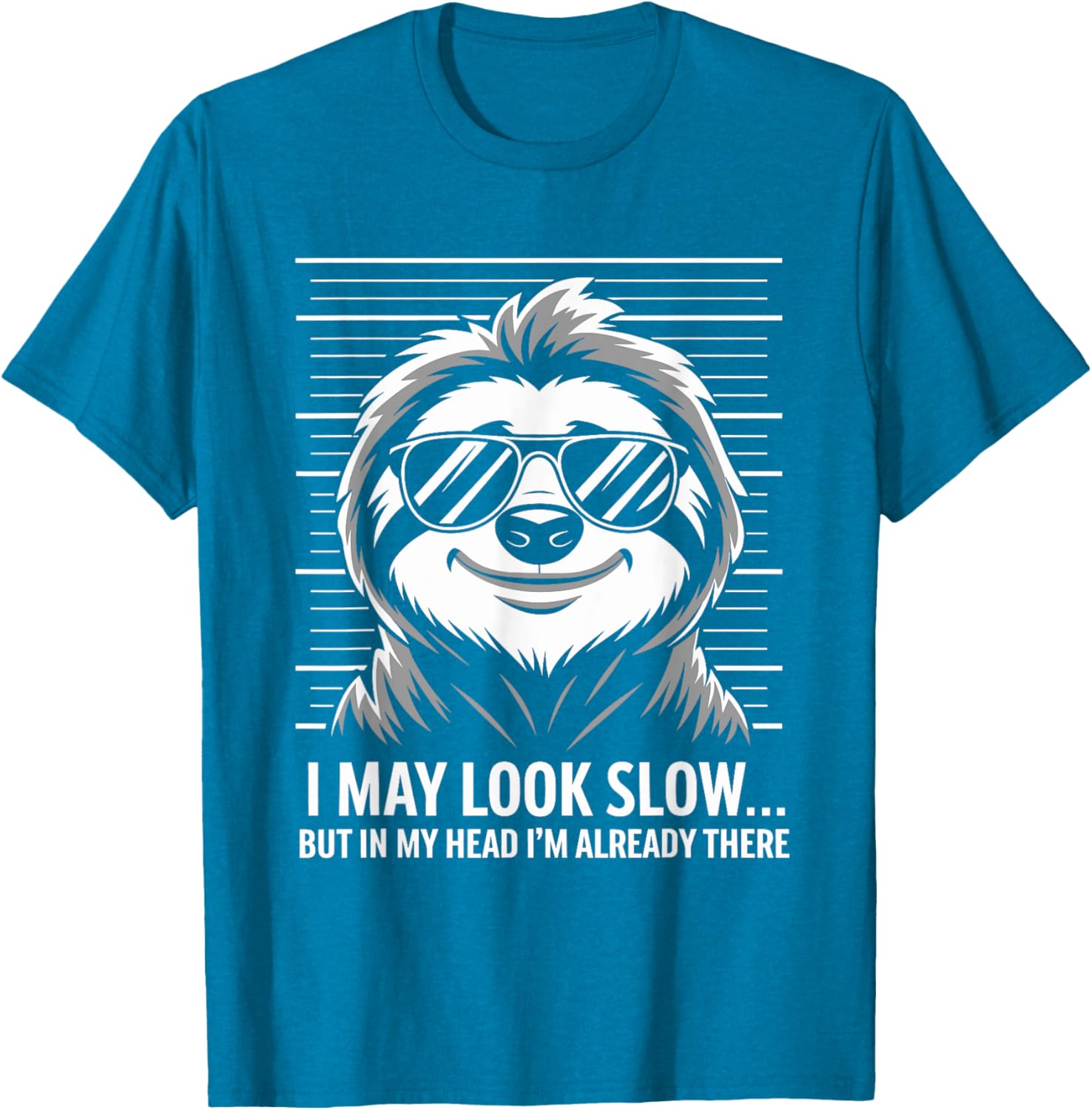 Funny Sloth T-Shirt I May Look Calm but in My Head Humor Apparel - 8