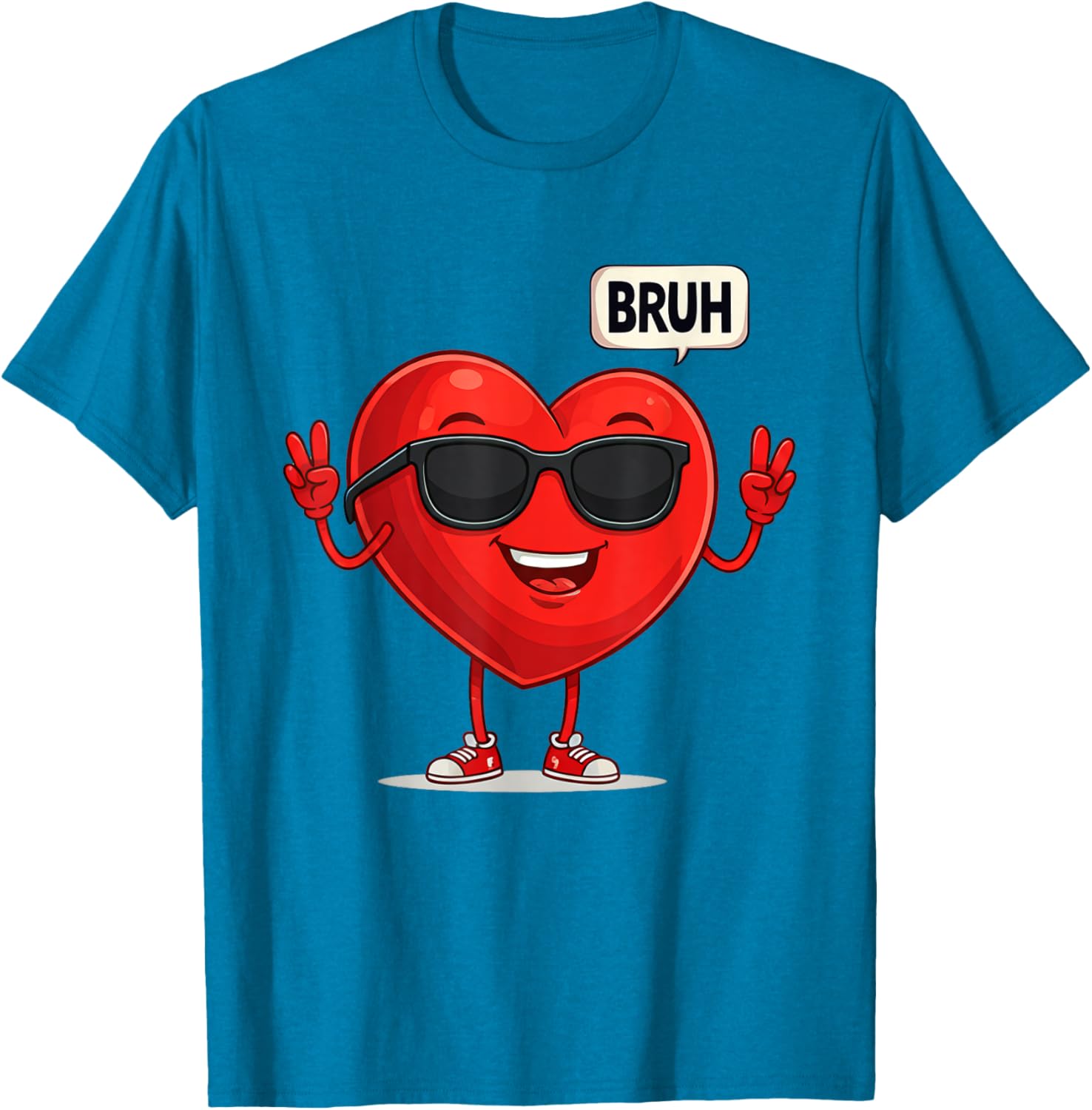 BRUH Valentine's Day Heart Humor Meme Graphic T-Shirt for Men and Women - 9