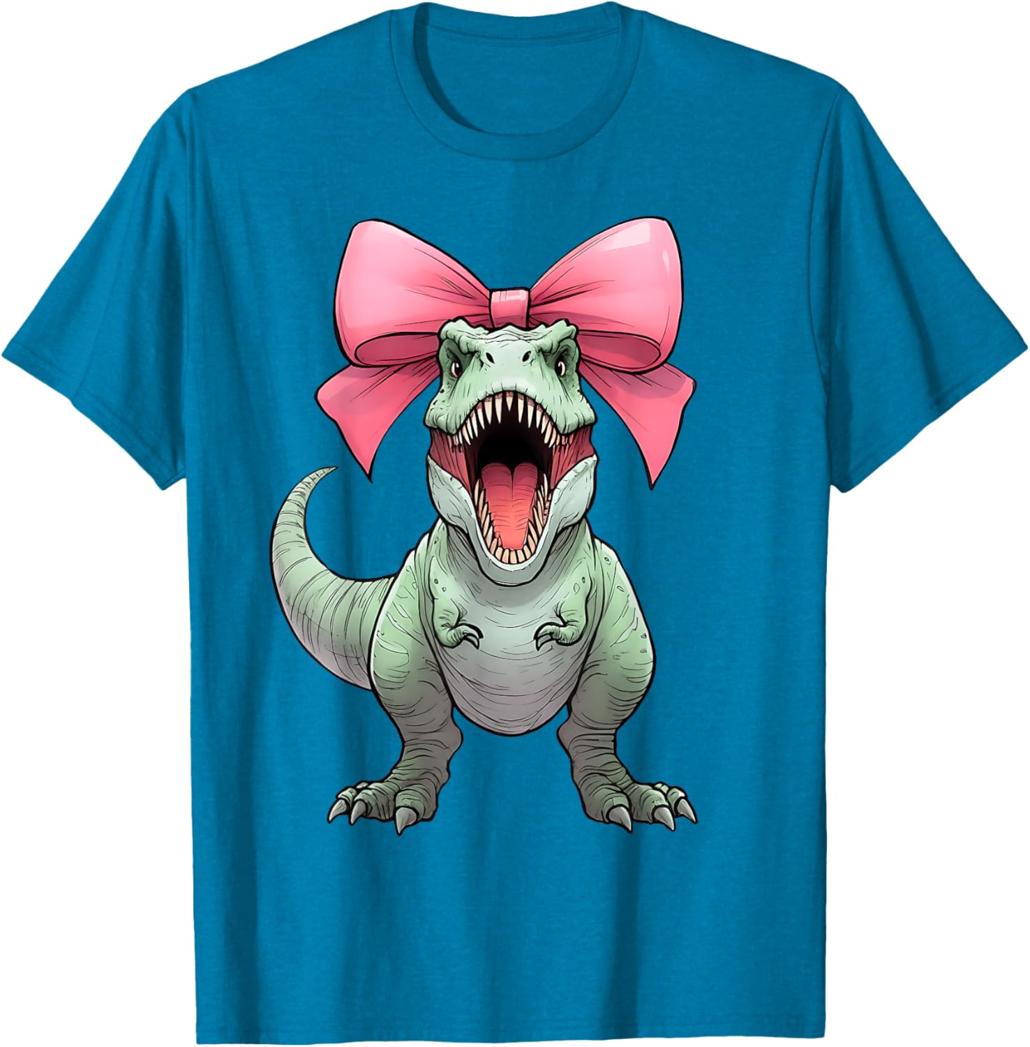Cute Coquette Bow T-Rex Mom T-Shirt for Dinosaur Lovers - Fun & Stylish - 5
