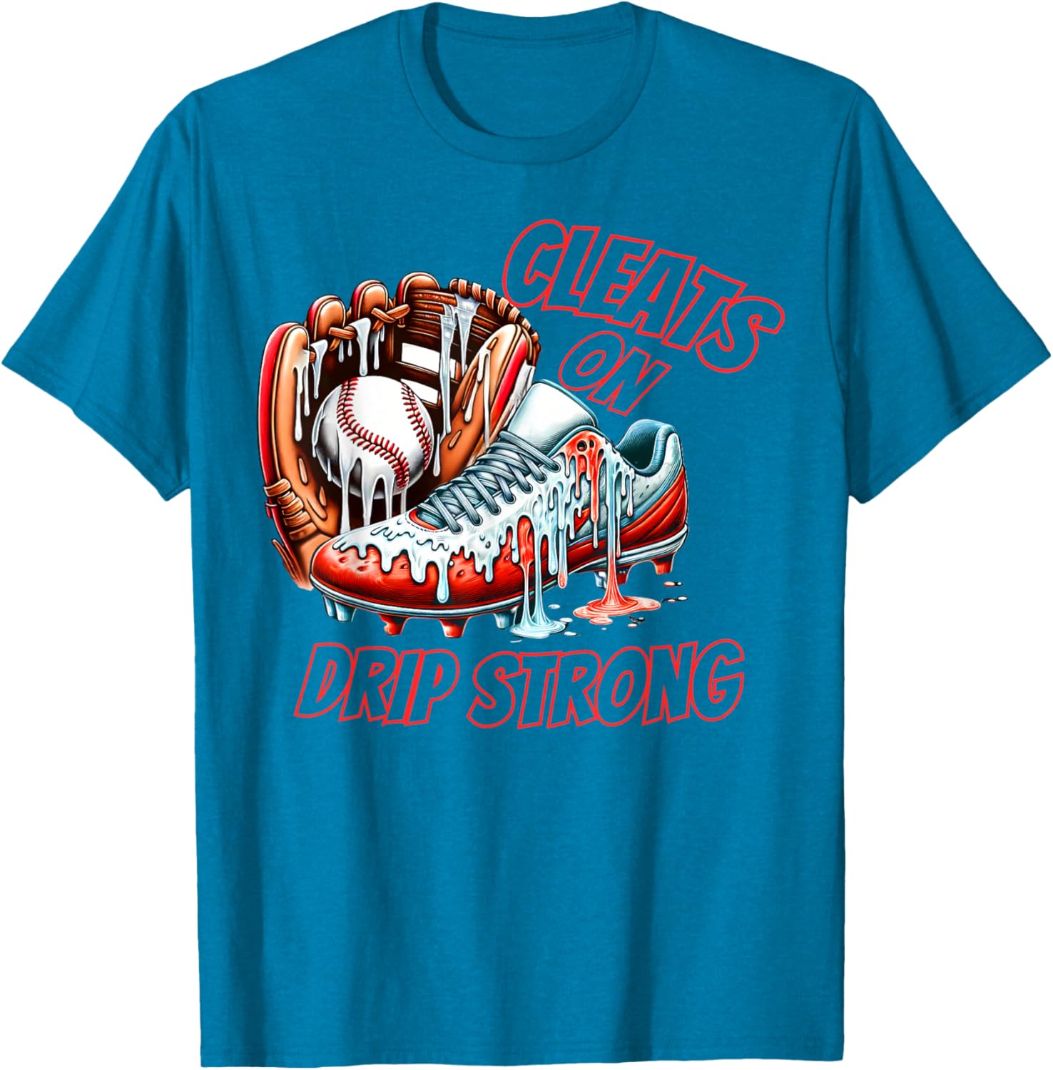 Cool Cleats On Drip Baseball Ice Cream T-Shirt for Kids and Adults - 22