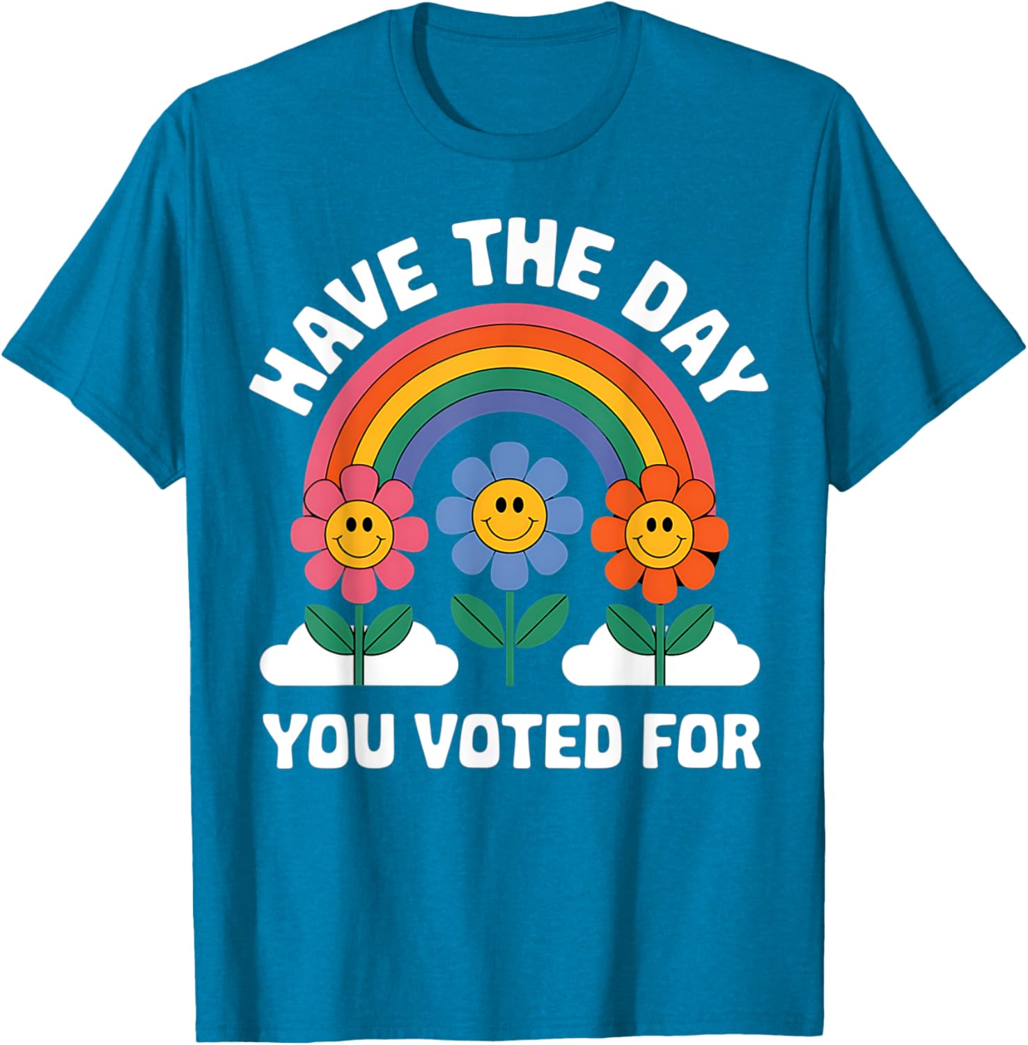 Funny Groovy Rainbow Flower T-Shirt for Your Voting Day Celebration - 2