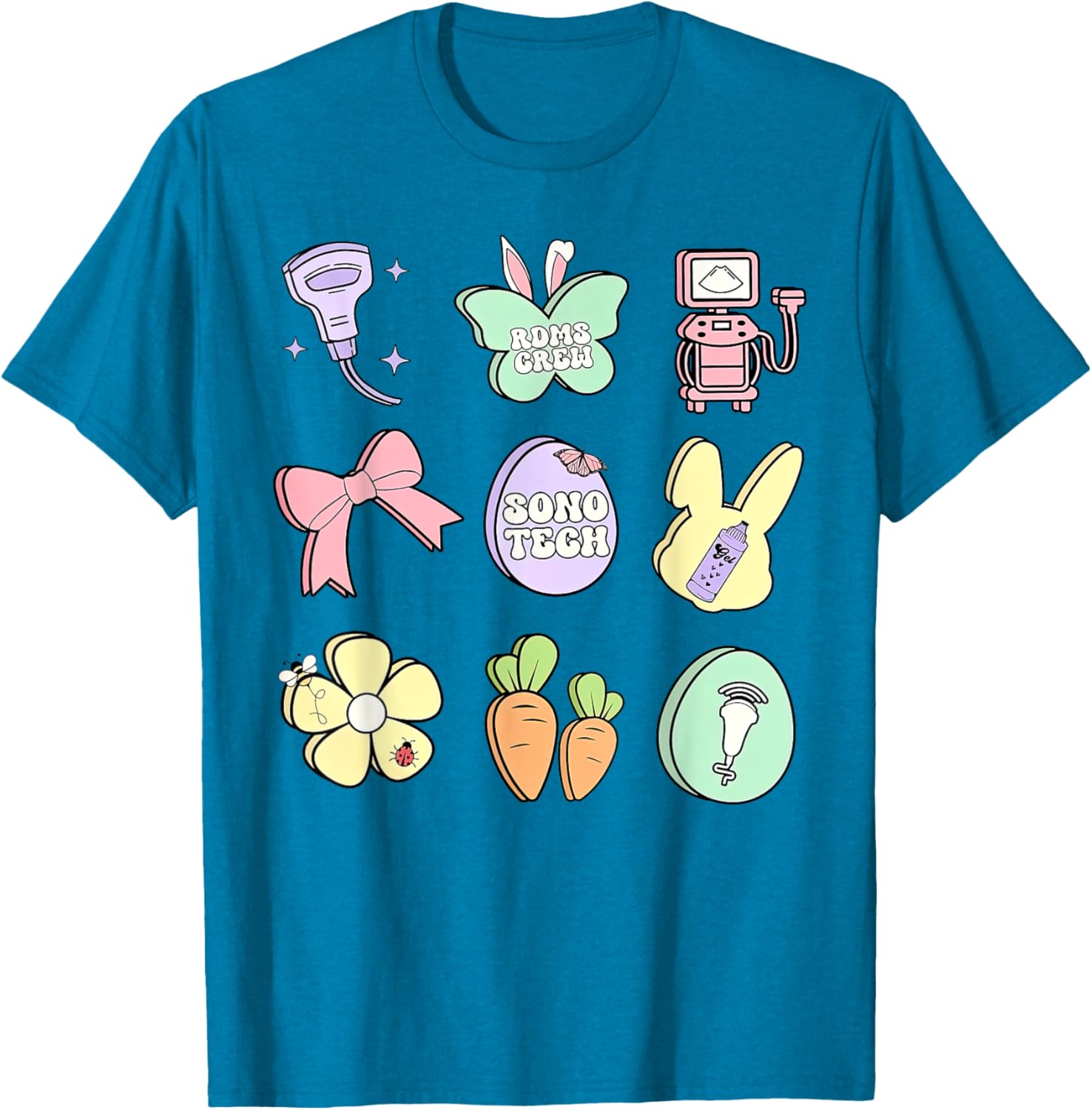 Coquette Bow Sono Tech Sonographer Easter T-Shirt for Ultrasound Lovers - 20