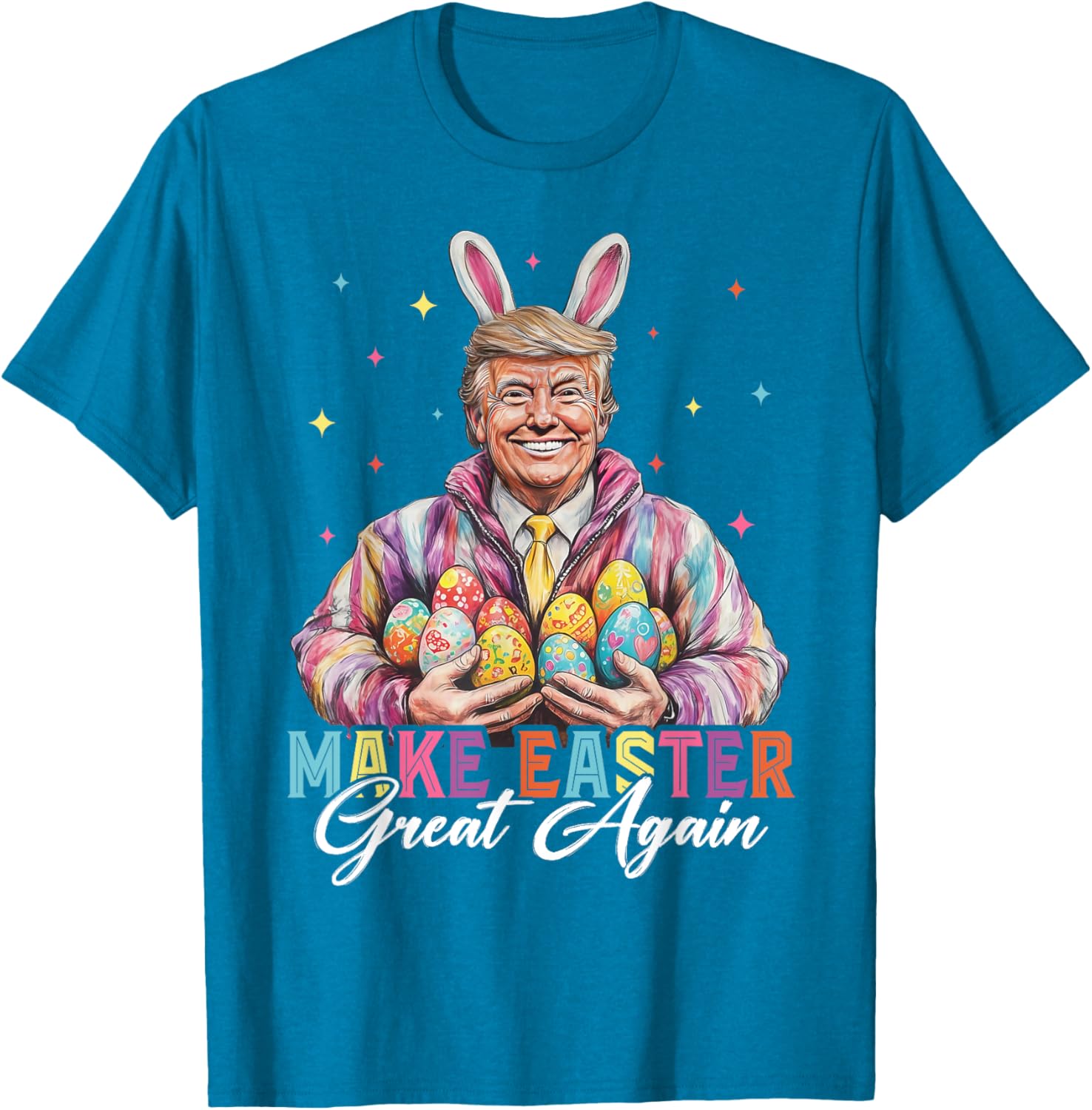 Funny Trump Easter Bunny Hunt T-Shirt for Holiday Fun and Celebration - 7