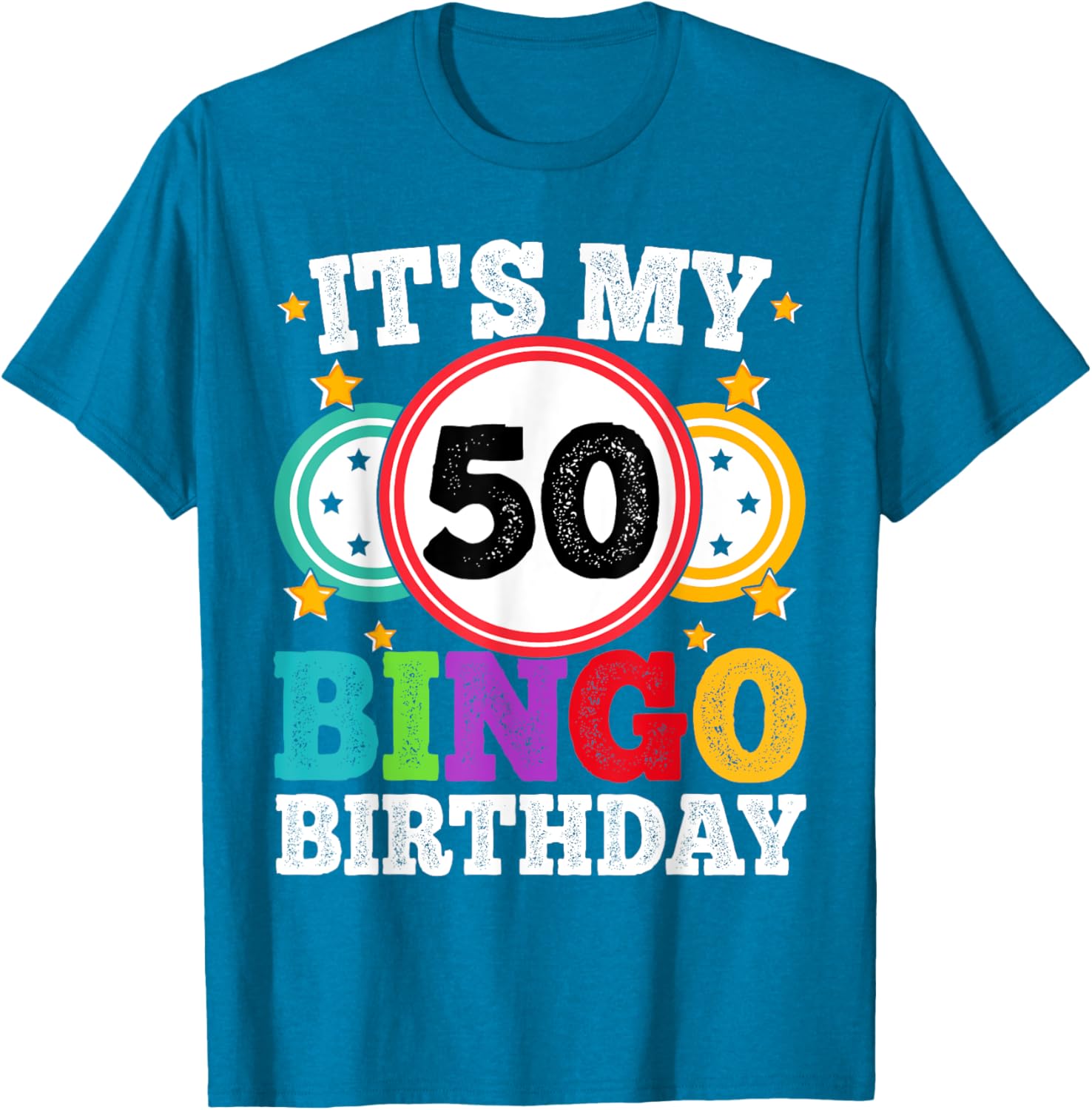 Funny 50th Birthday Bingo T-Shirt for Men and Women Gift Idea - 1