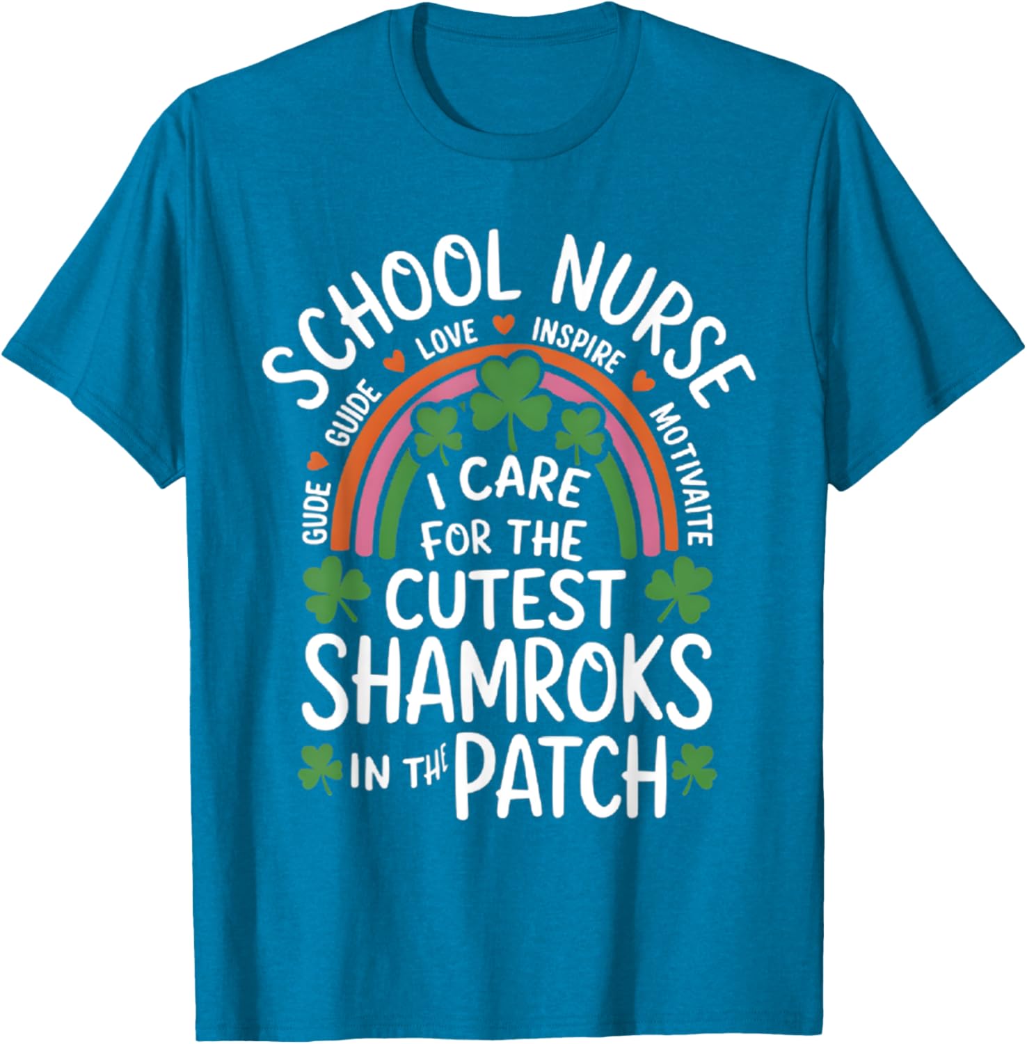 Cute St Patricks Day School Nurse T-Shirt I Care For Shamrocks - 9