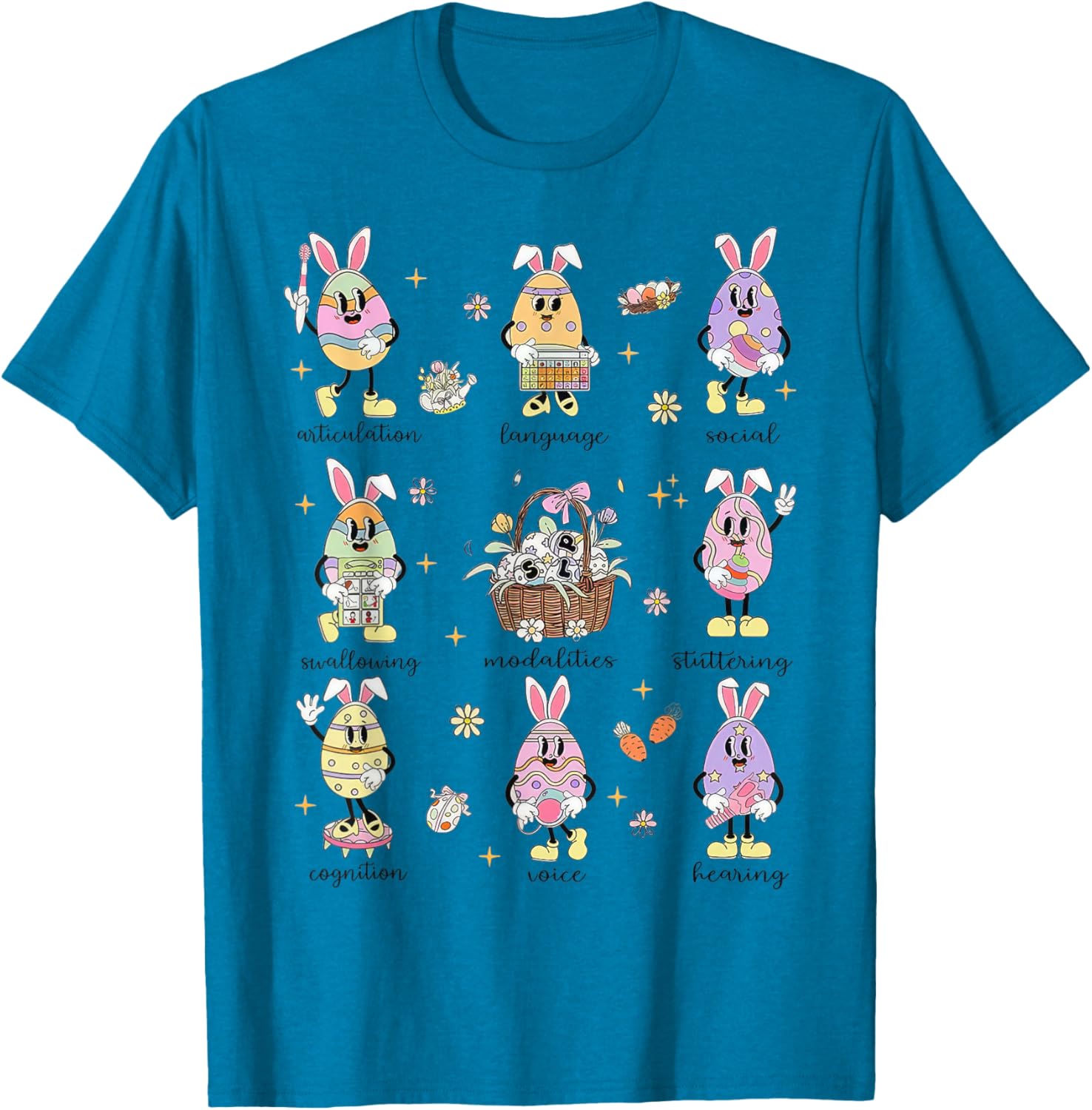 Easter Bunny SLP T-Shirt for Speech Language Pathologists in Spring - 10