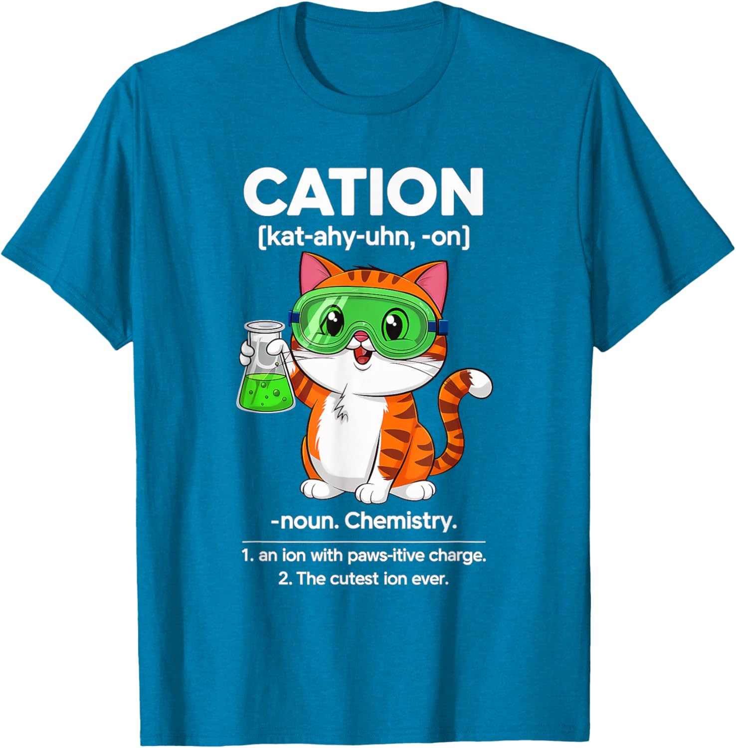 Cation Cat Chemistry T-Shirt for Cat Lovers - Fun Science for All Ages - 4