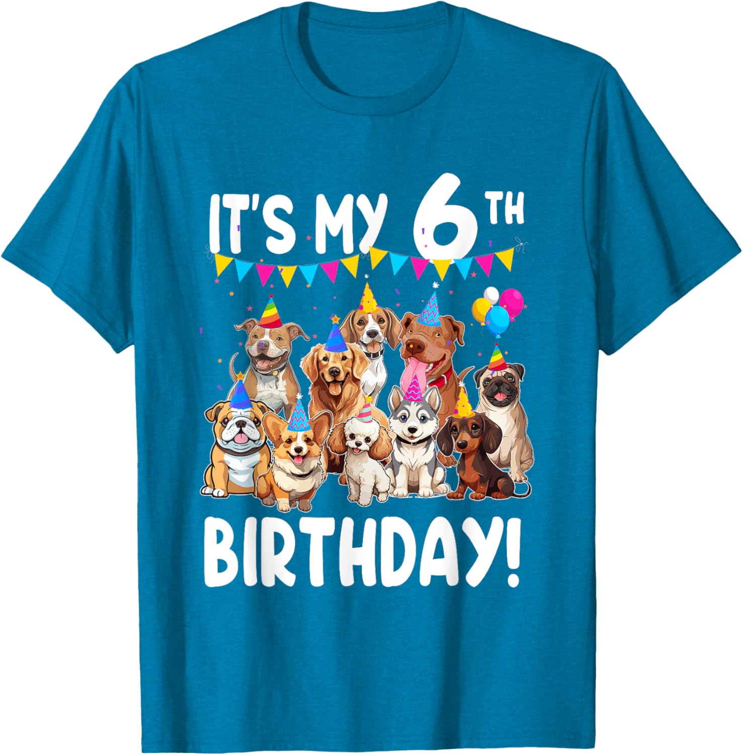 Cute Dogs Lover 6th Birthday T-Shirt for Kids - Fun Birthday Gift! - 10