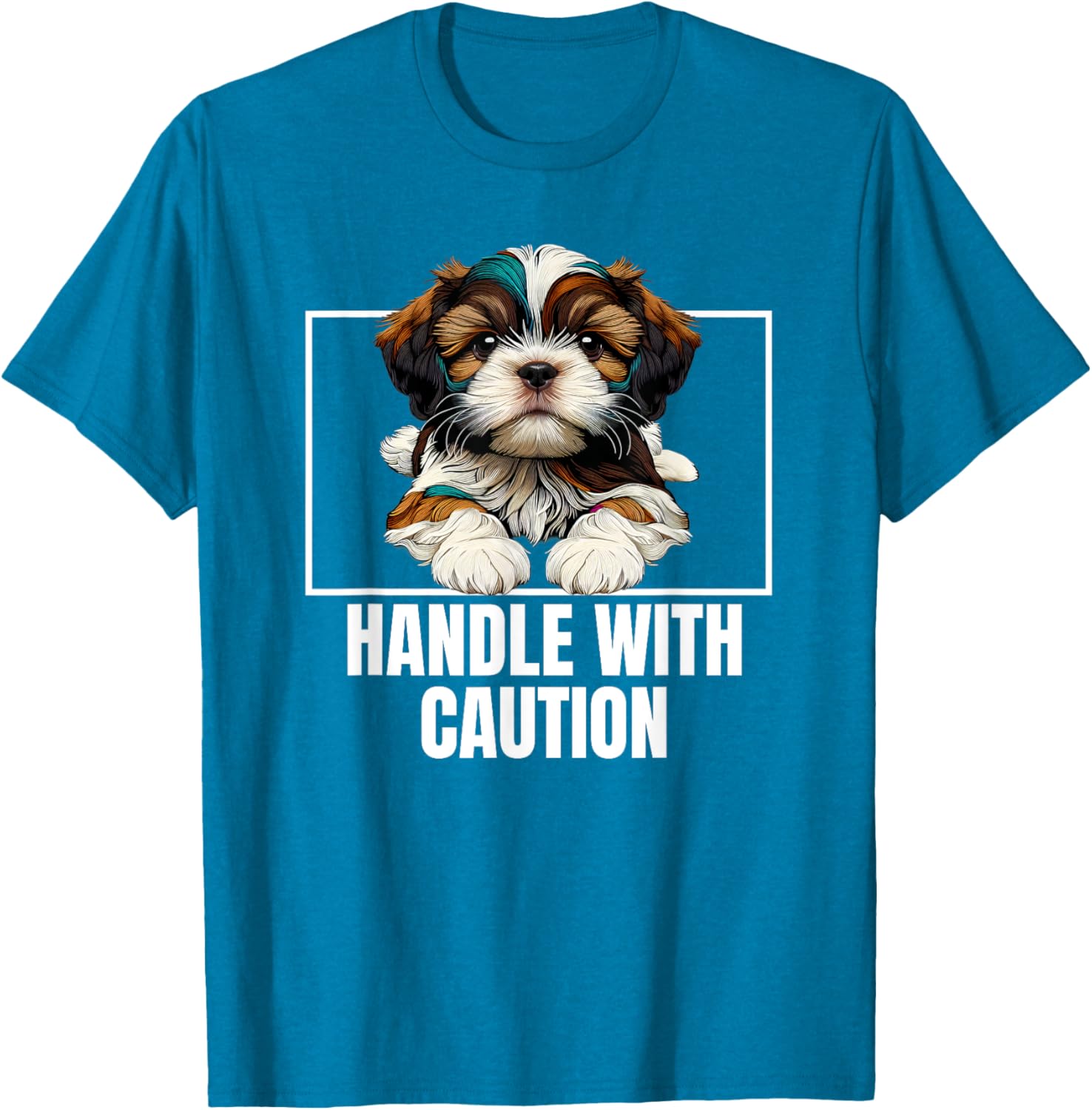 Cute Shih Tzu Handle With Care T-Shirt for Dog Lovers and Owners - 2