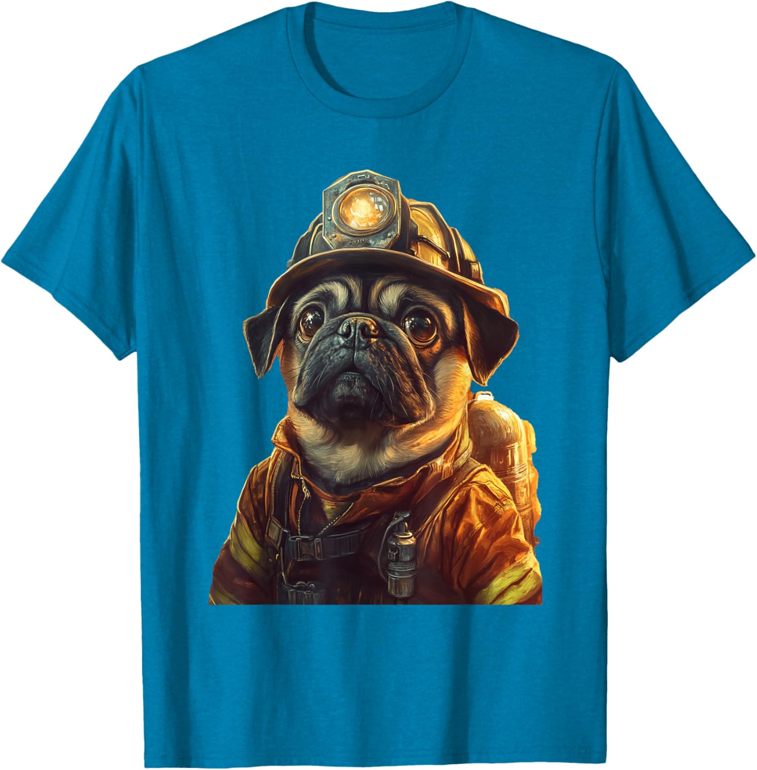 Cute Pug Firefighter T-Shirt for Dog Lovers - Fun and Playful Design - 20