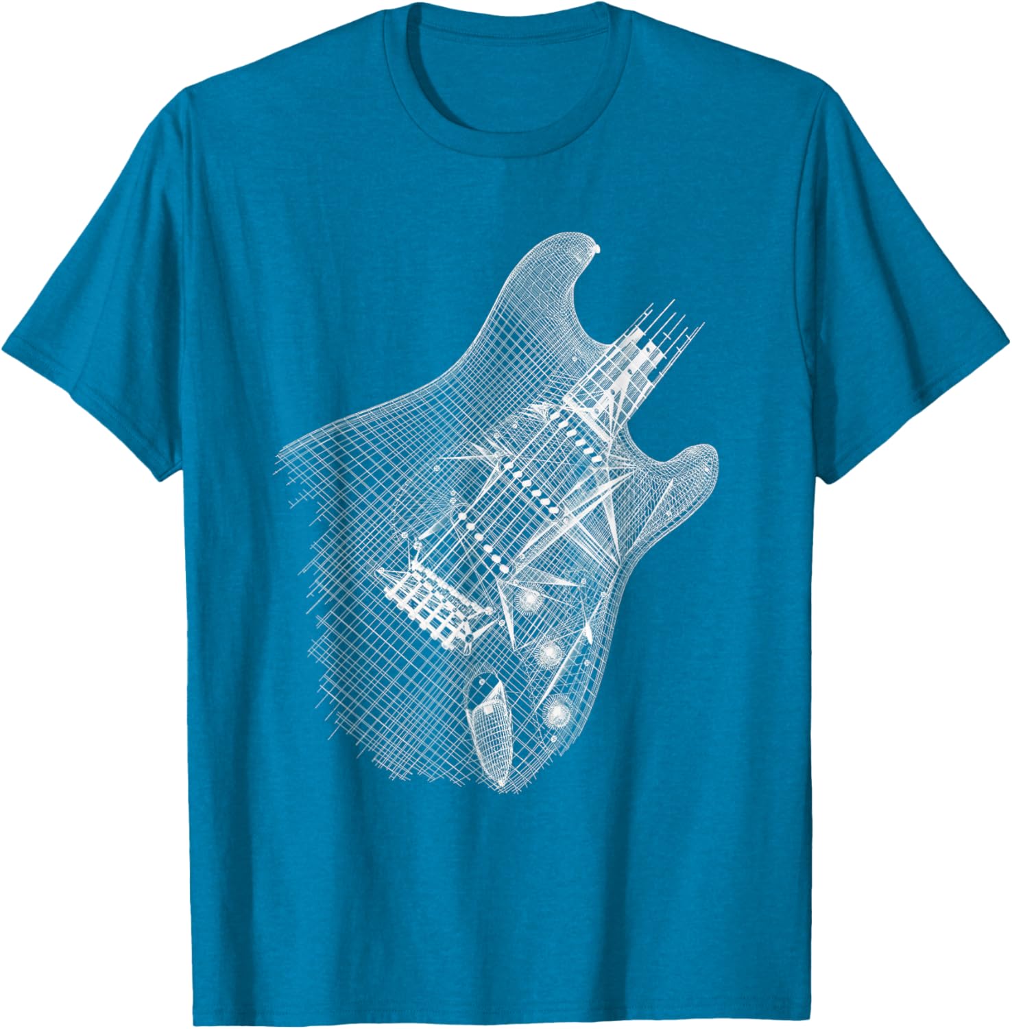 Guitar Wireframe Design T-Shirt for Musicians and Guitarists - 3