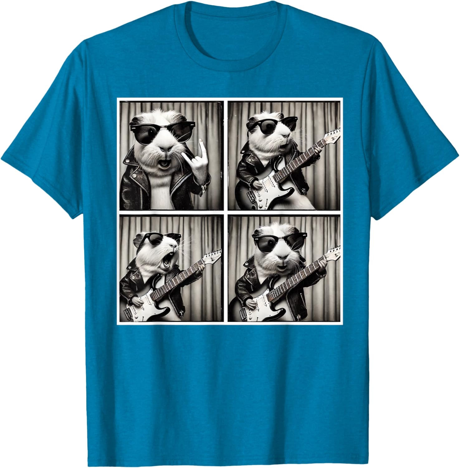 Cute Guinea Pig Electric Guitar T-Shirt for Music Lovers and Pet Fans - 15