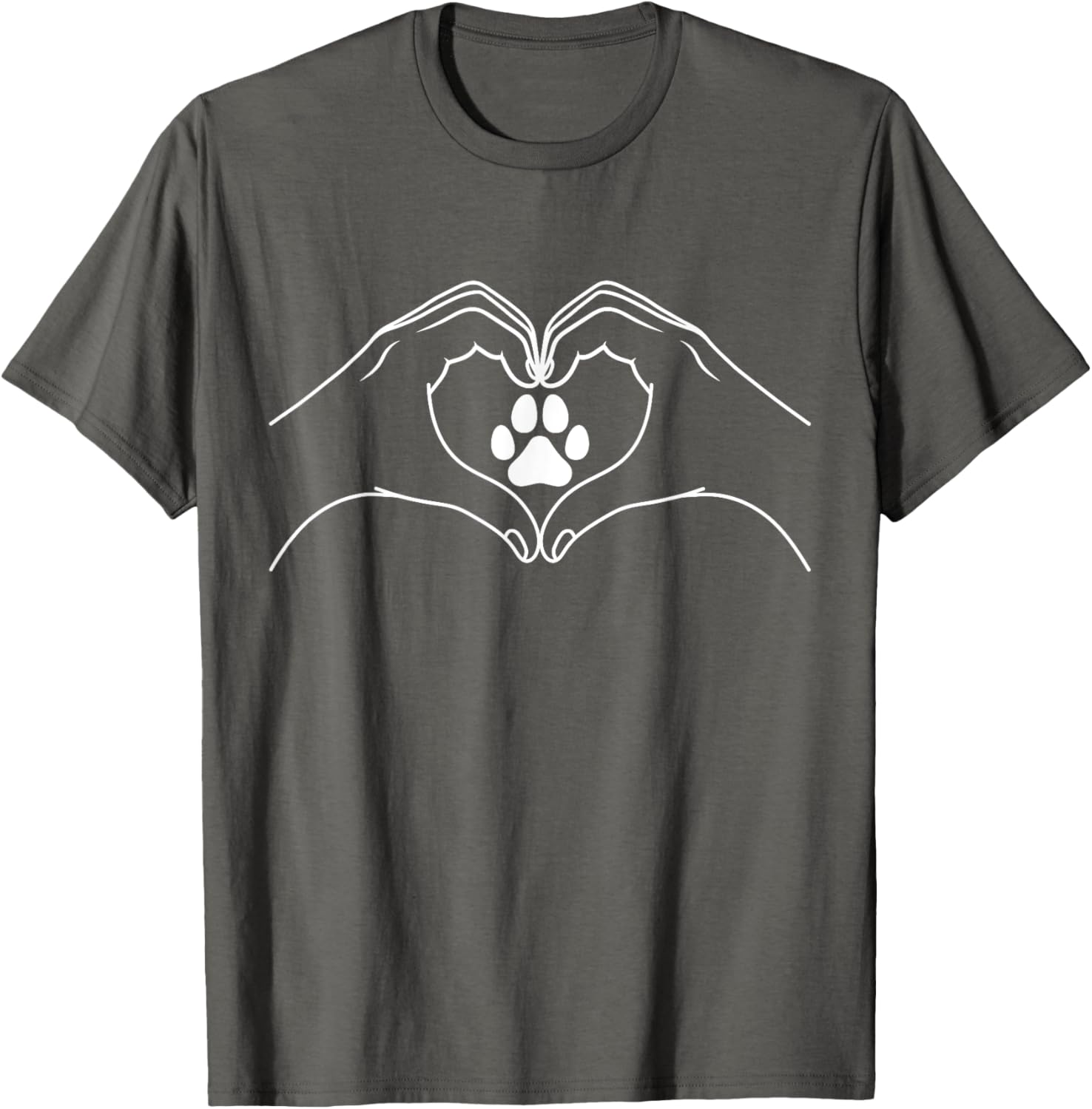 Cute Cat Dog Paw Print Heart T-Shirt for Pet Lovers and Friends - 3