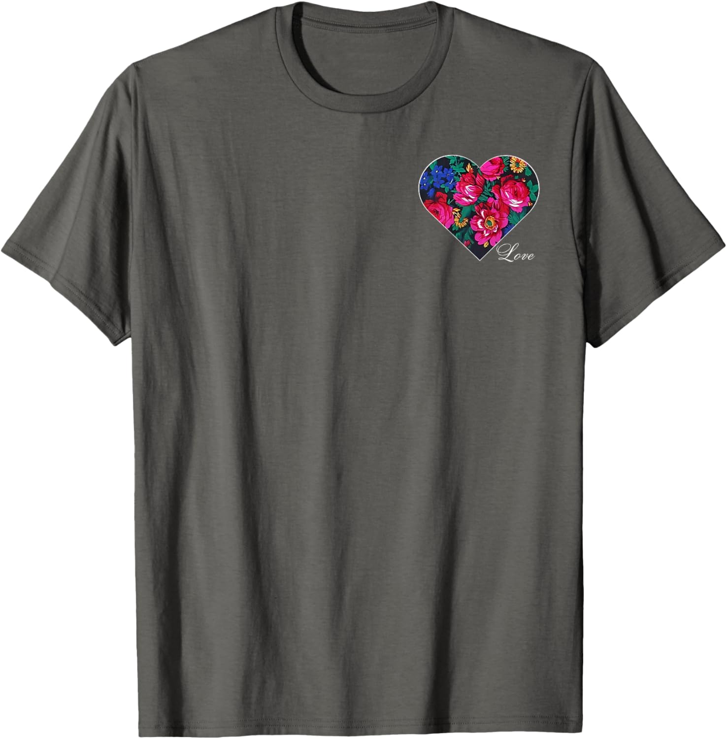 Floral Heart Love T-Shirt for Native American Women - Masani Scarf Design - 1