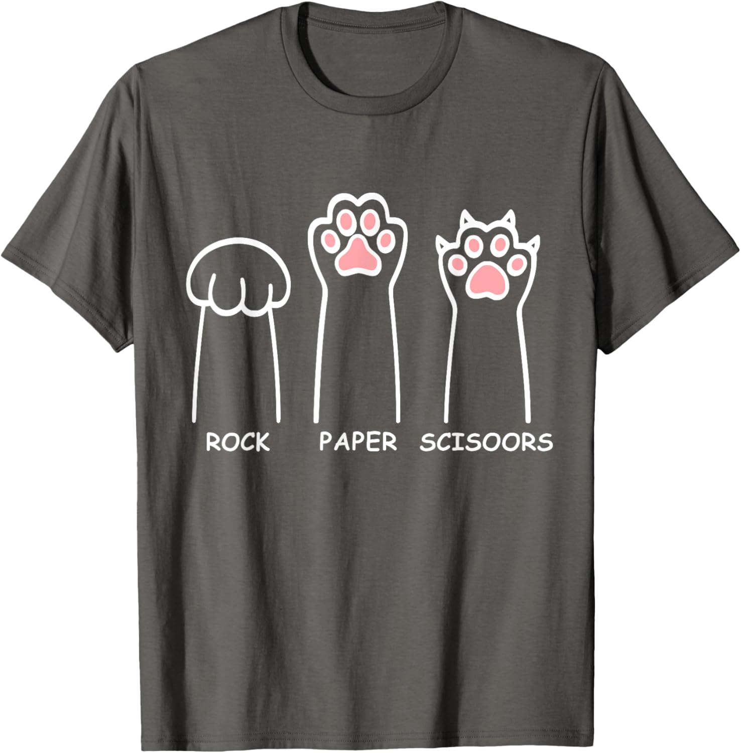 Funny Cat Paws Rock Paper Scissors T-Shirt for Men and Women - 7