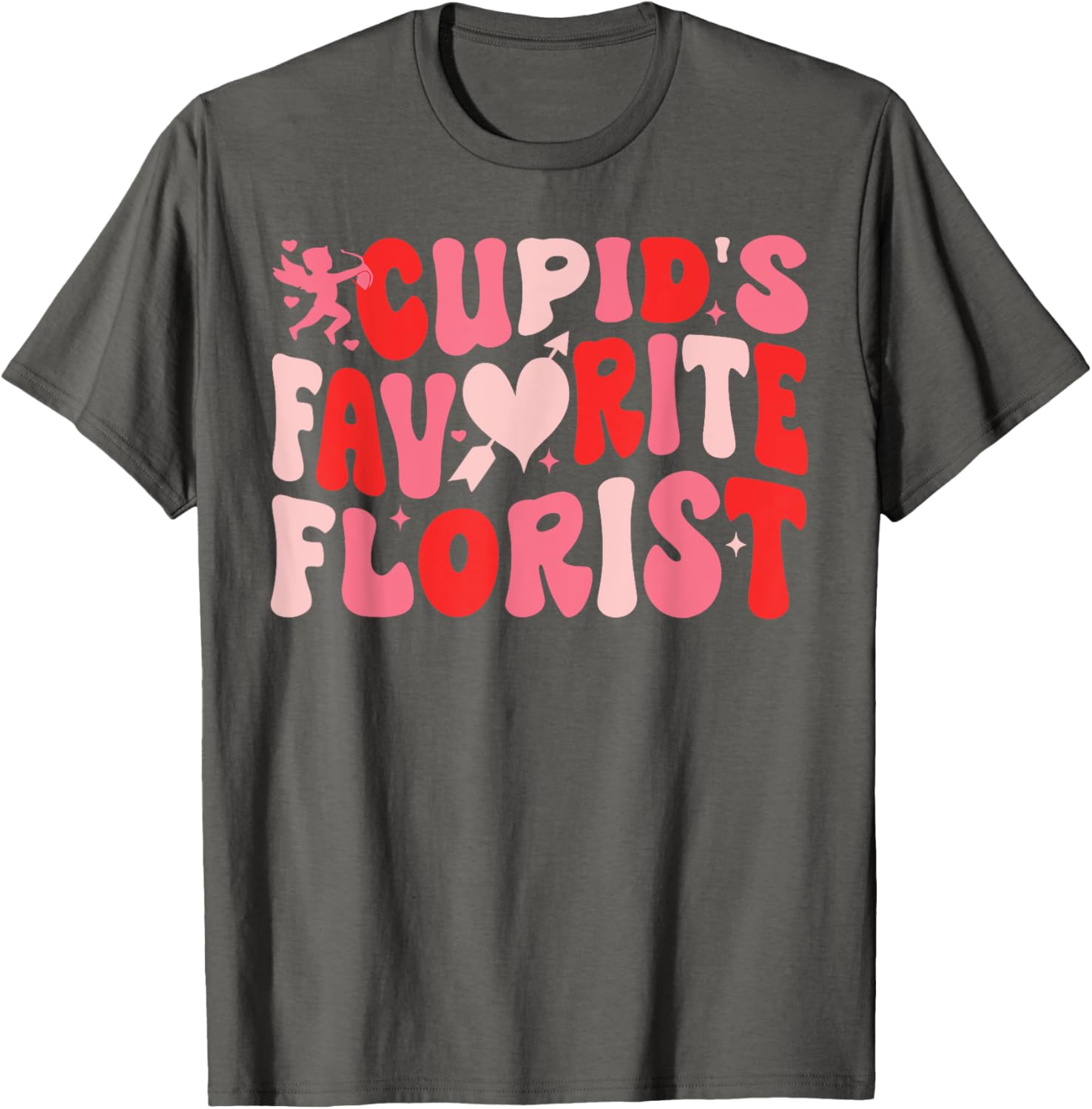 Cupid's Favorite Florist Retro Valentine's Day T-Shirt for Lovebirds - 6