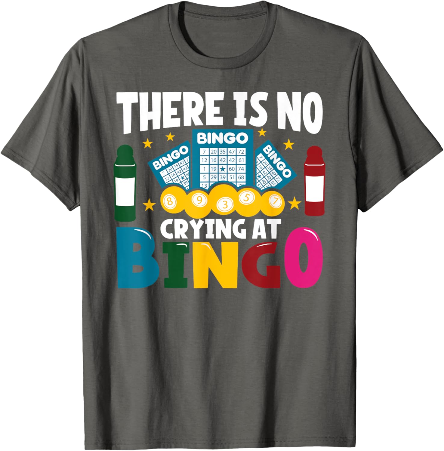 Funny Bingo Player T-Shirt No Crying at Bingo Casual Tee for Gamers - 14