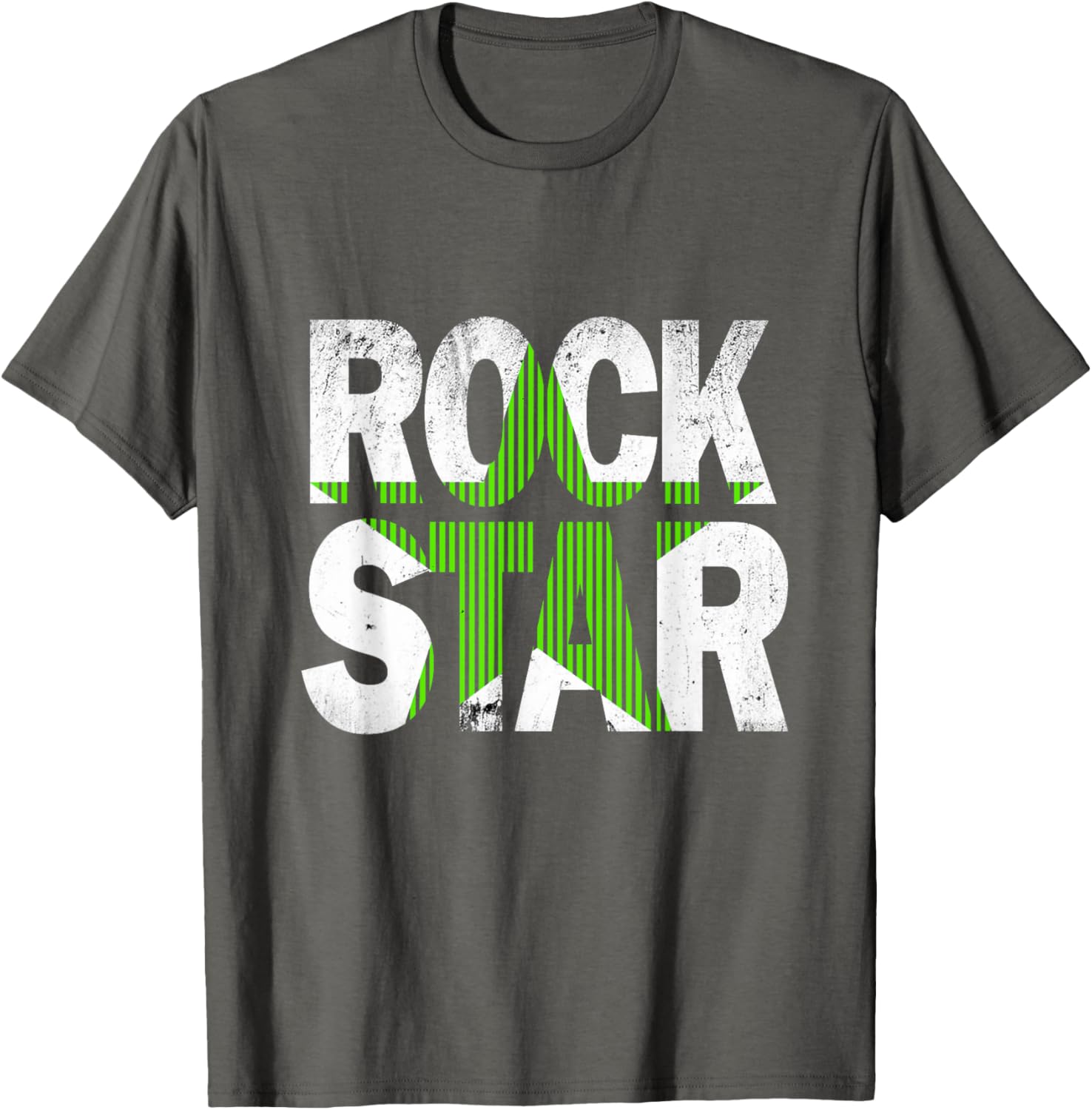 Green Rock Star Distressed Graphic T-Shirt for Trendy Casual Wear - 22