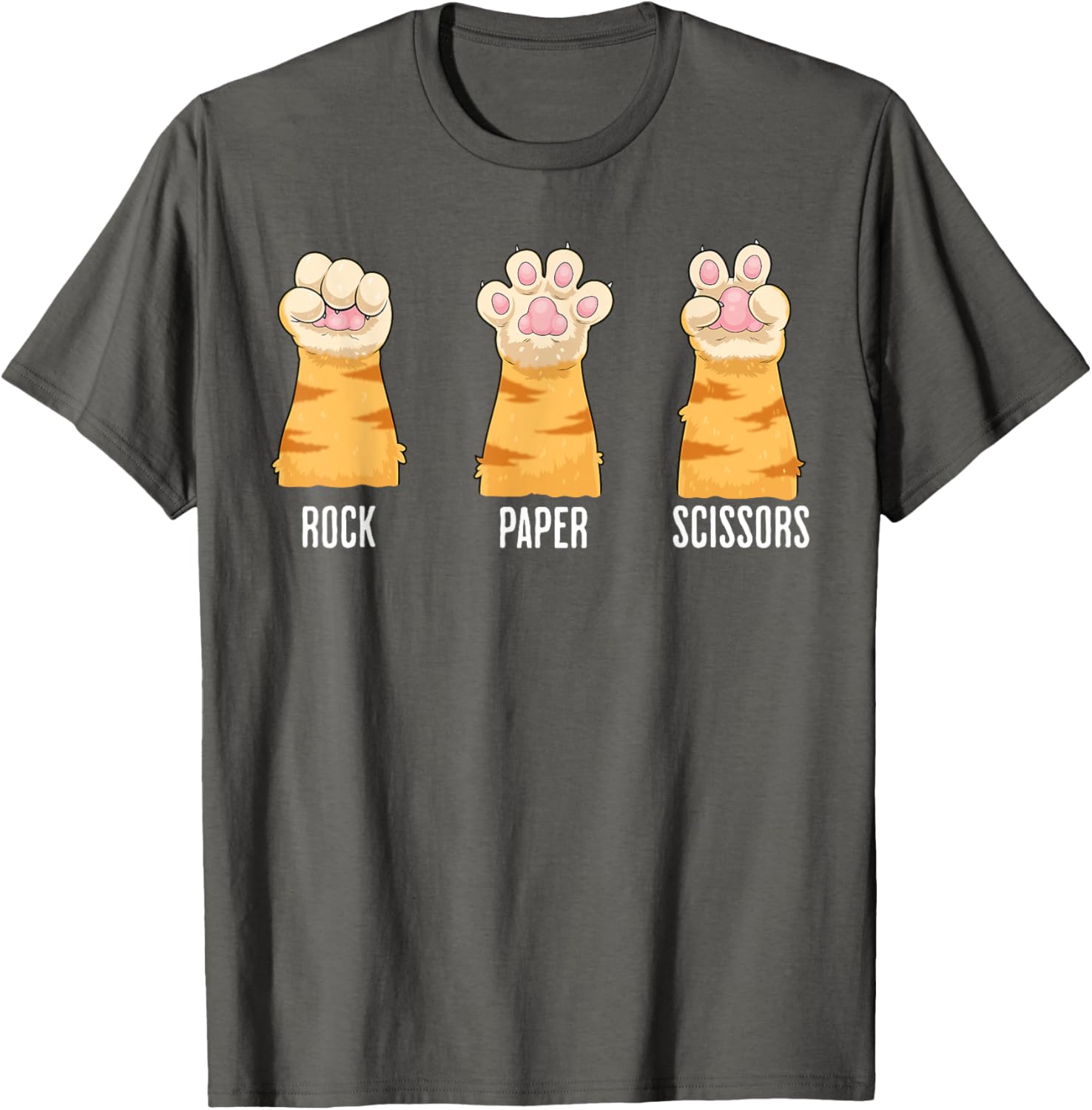 Funny Cat Paws Rock Paper Scissors T-Shirt for Kids and Adults - 13