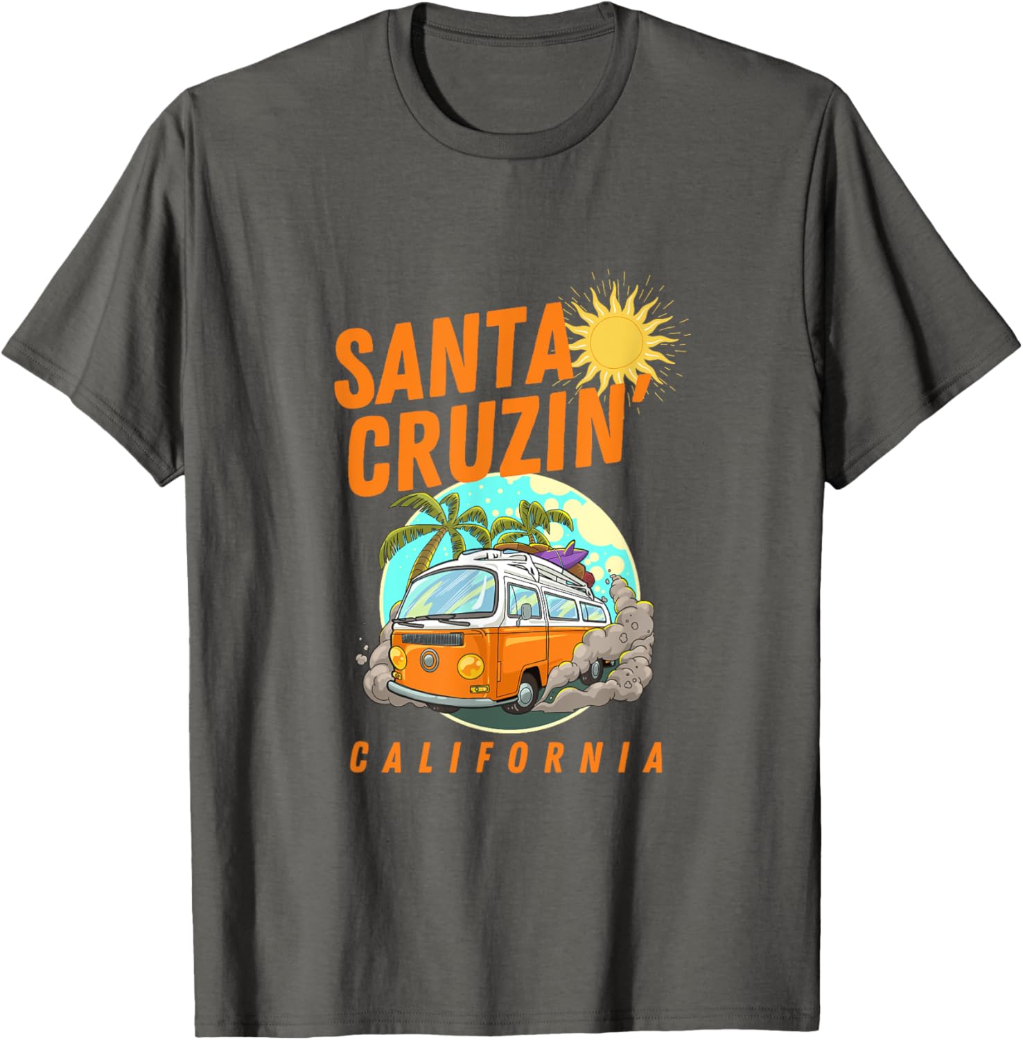 Cruzin in Santa Cruz Asphalt Grey T-Shirt for Stylish Comfort - 1