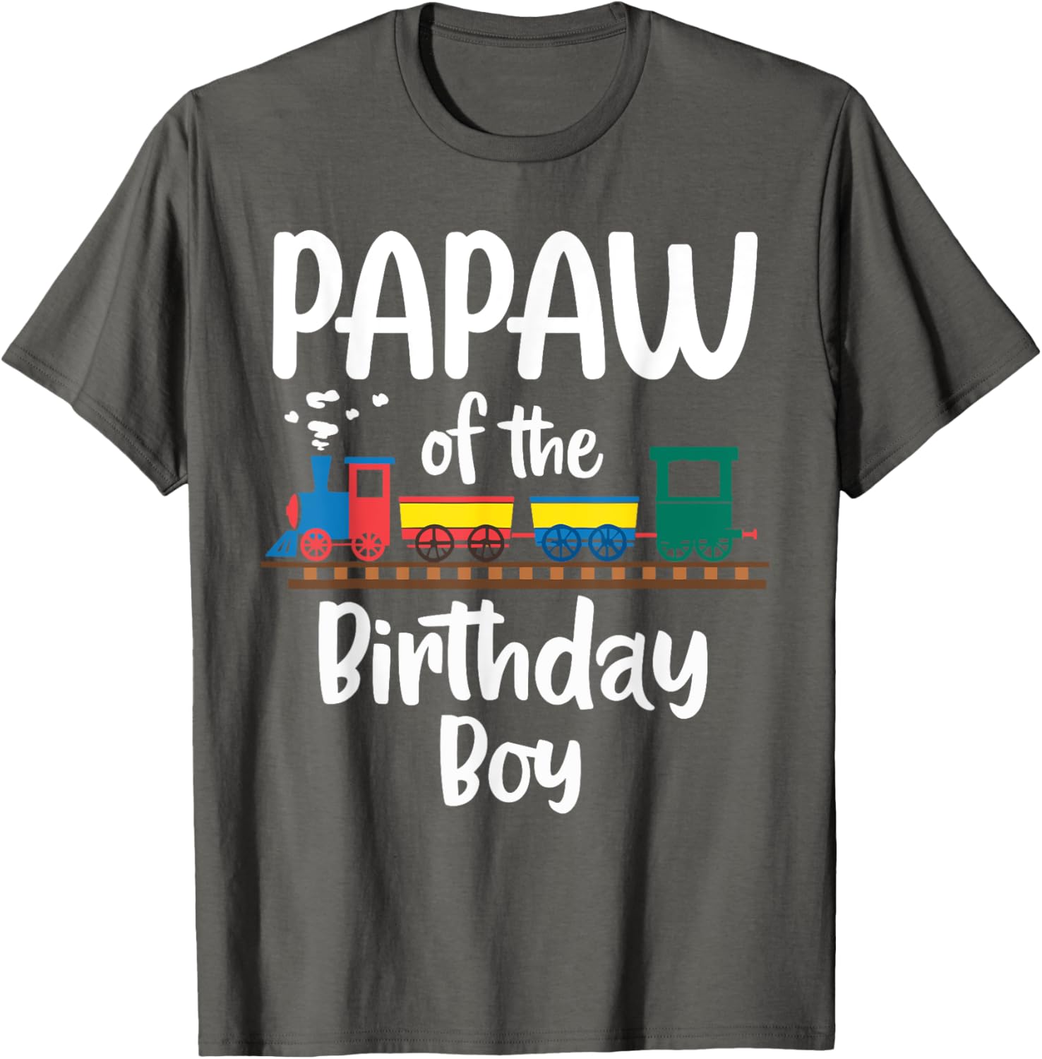 Cute Papaw Birthday Boy Train Toys T-Shirt for Dad's Special Day - 11