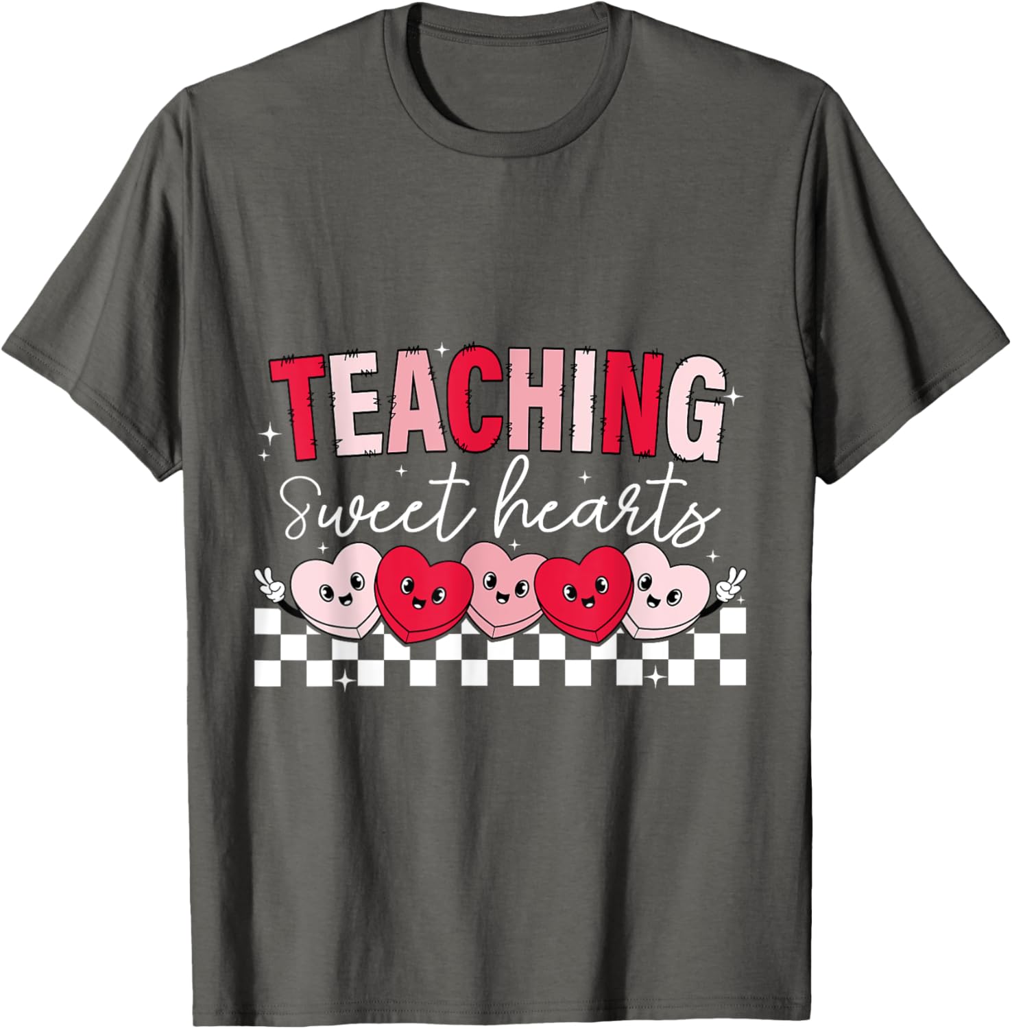 Cute Candy Heart Teacher Valentine's Day T-Shirt for Sweethearts - 2