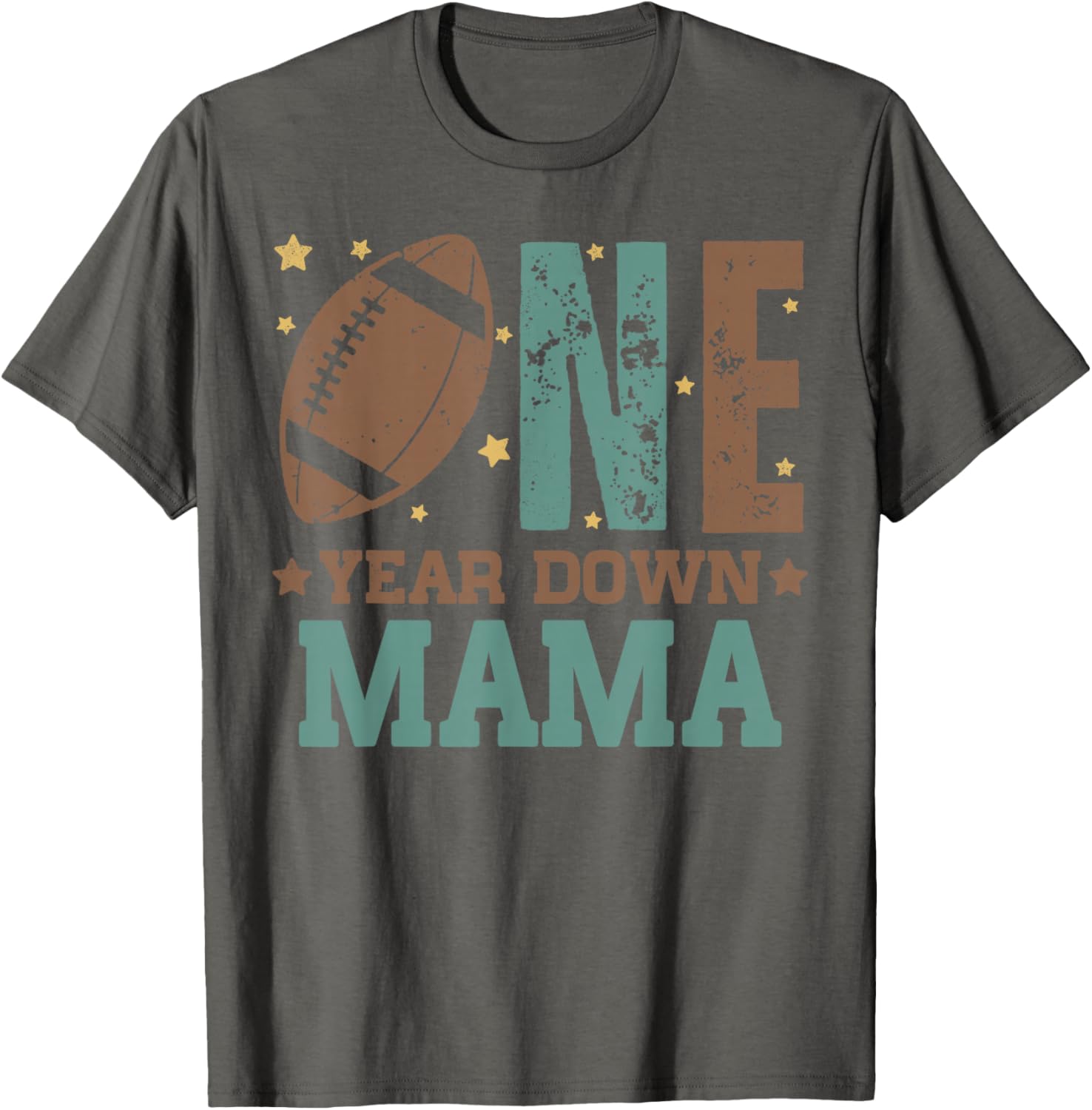 Cute Mama of 1 Year Old Football Birthday Party T-Shirt for Moms - 10