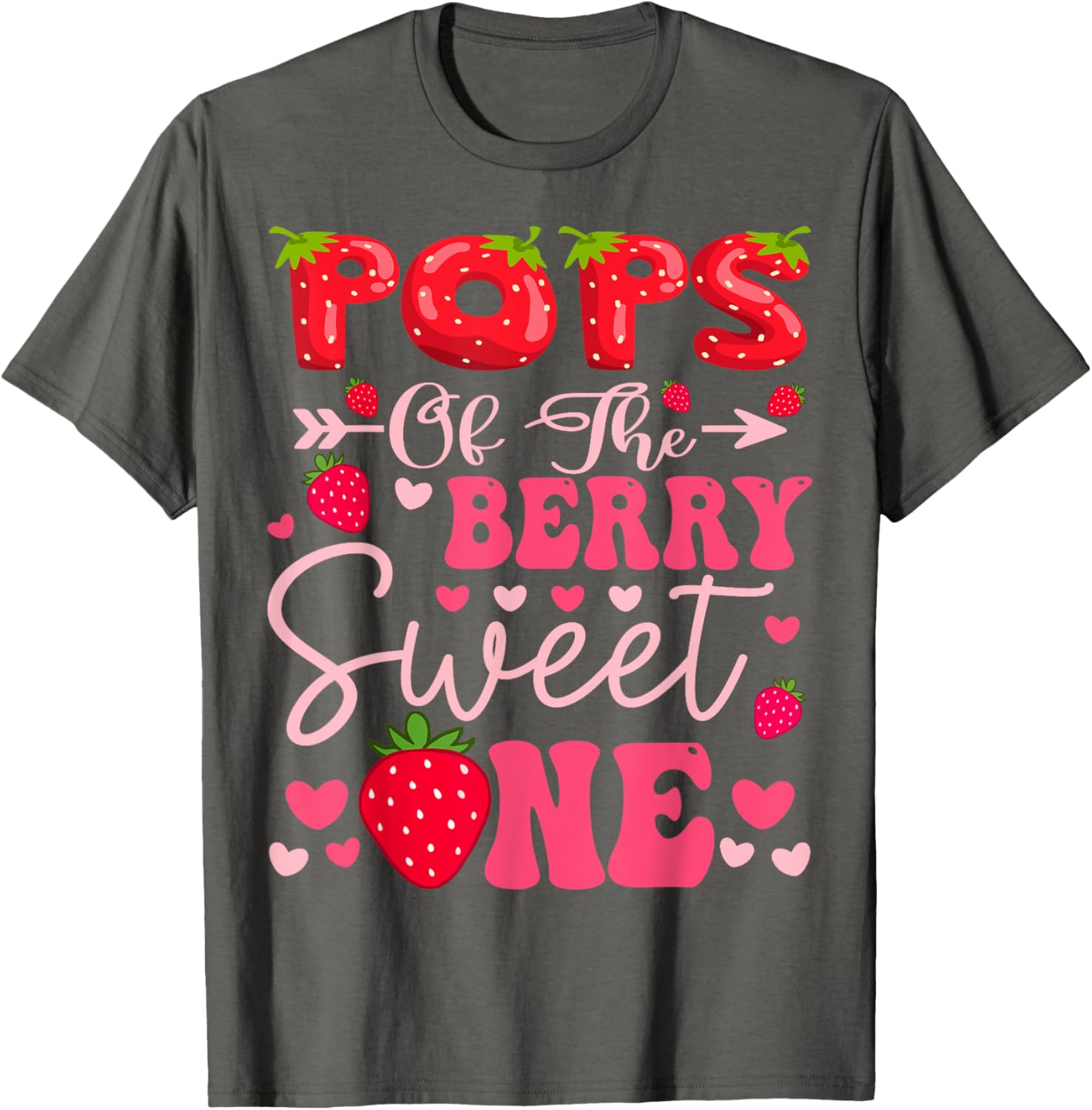 Cute Strawberry 1st Birthday Girl T-Shirt for Sweet Celebrations - 5