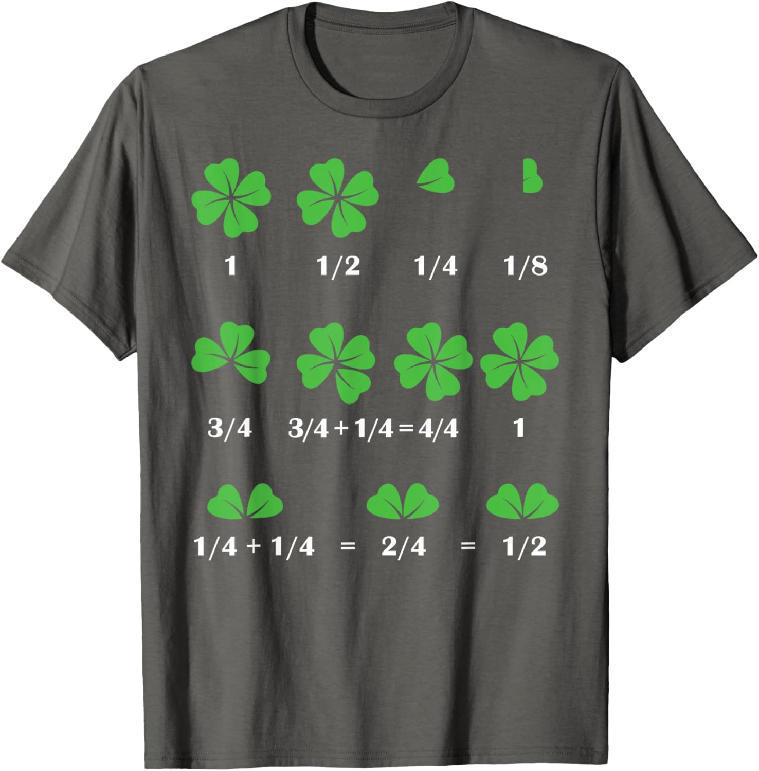 Funny Shamrock Fraction T-Shirt for St Patrick's Day Fun for Kids - 17