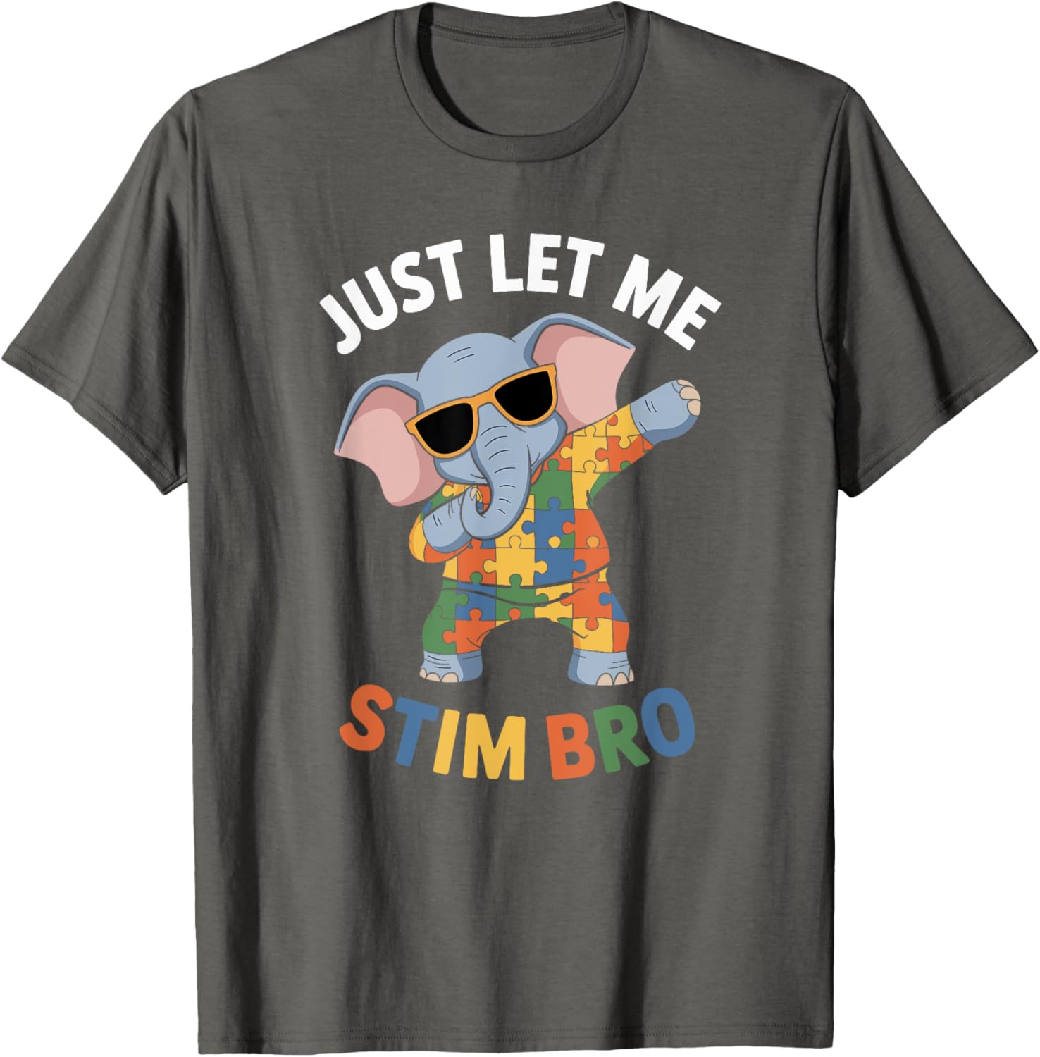 Funny Elephant Autism Awareness Just Let Me Stim Bro T-Shirt for Boys - 21