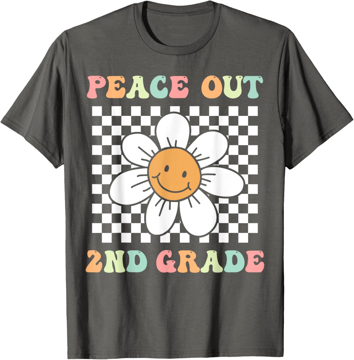 Cute Groovy Peace Out Second Grade Last Day T-Shirt for Kids - 9