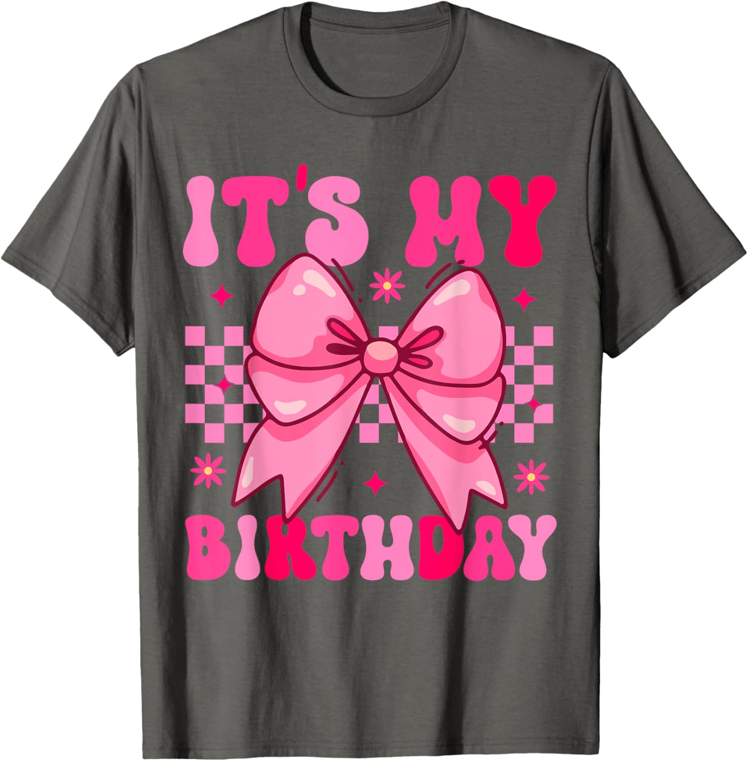 Groovy It's My Birthday Bow T-Shirt for Girls and Teens Perfect Gift - 14