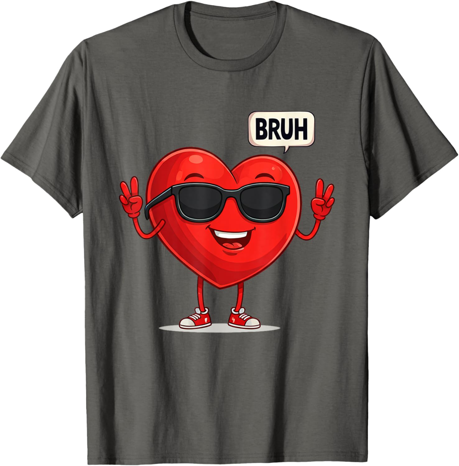 BRUH Valentine's Day Heart Humor Meme Graphic T-Shirt for Men and Women - 28