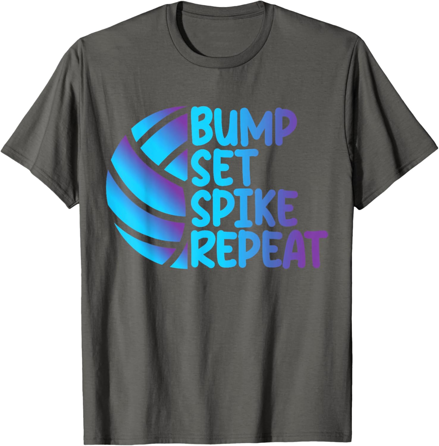 Funny Cool Volleyball Bump Set Spike Repeat T-Shirt for Sports Lovers - 4