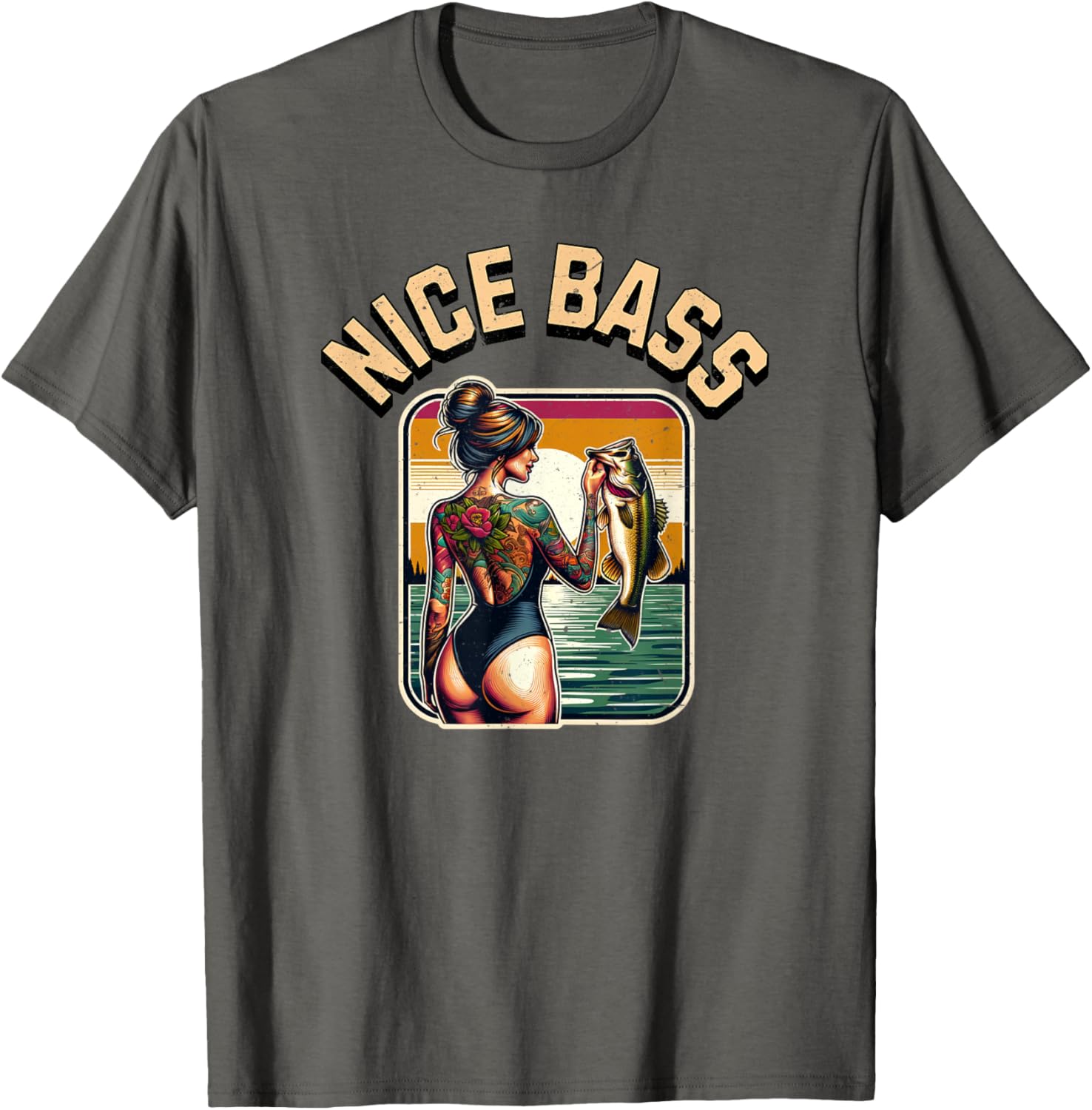 Cute Bass Fishing Woman in Bikini T-Shirt for Outdoor Enthusiasts - 12
