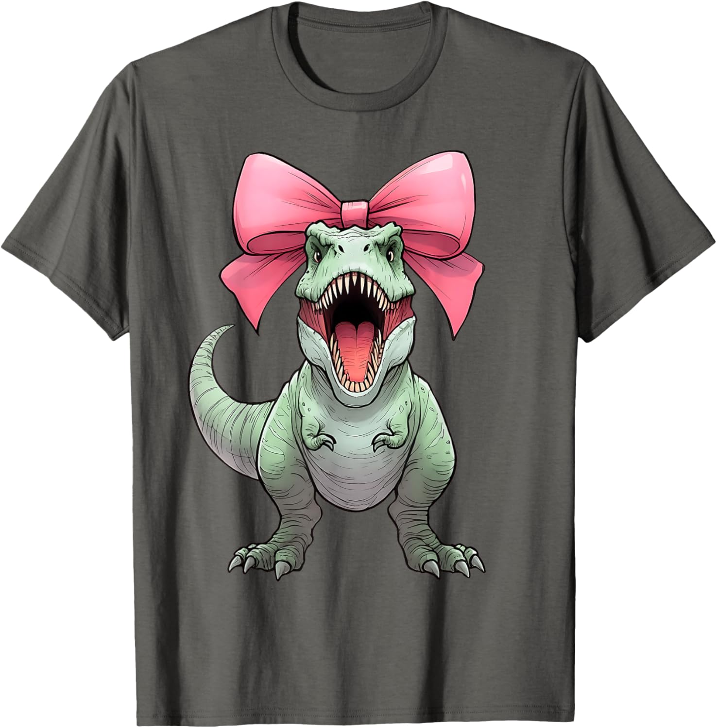 Cute Coquette Bow T-Rex Mom T-Shirt for Dinosaur Lovers - Fun & Stylish - 10