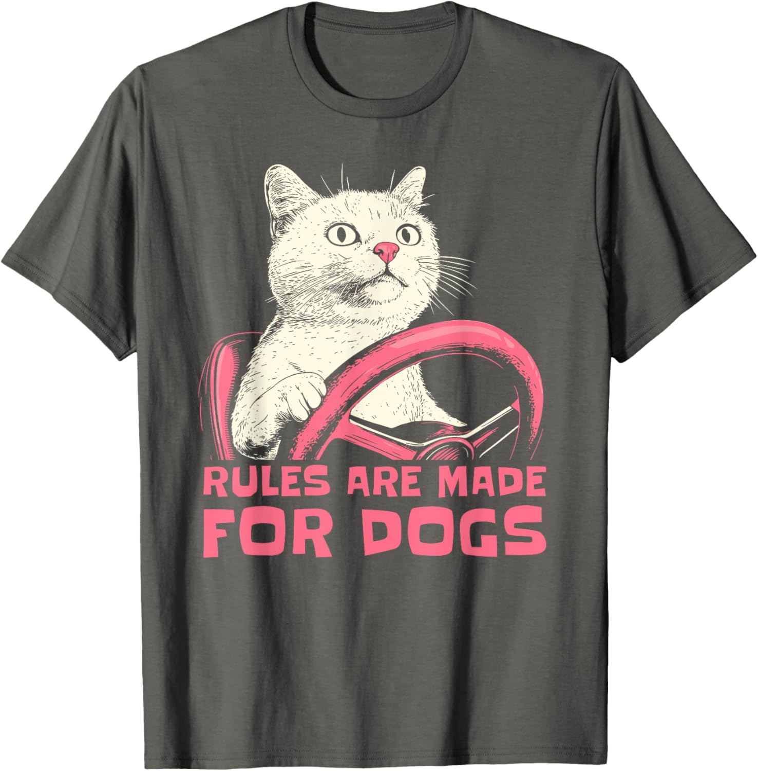 Funny Cat Lover T-Shirt Rules Are Made for Dogs for Men Women Kids - 14