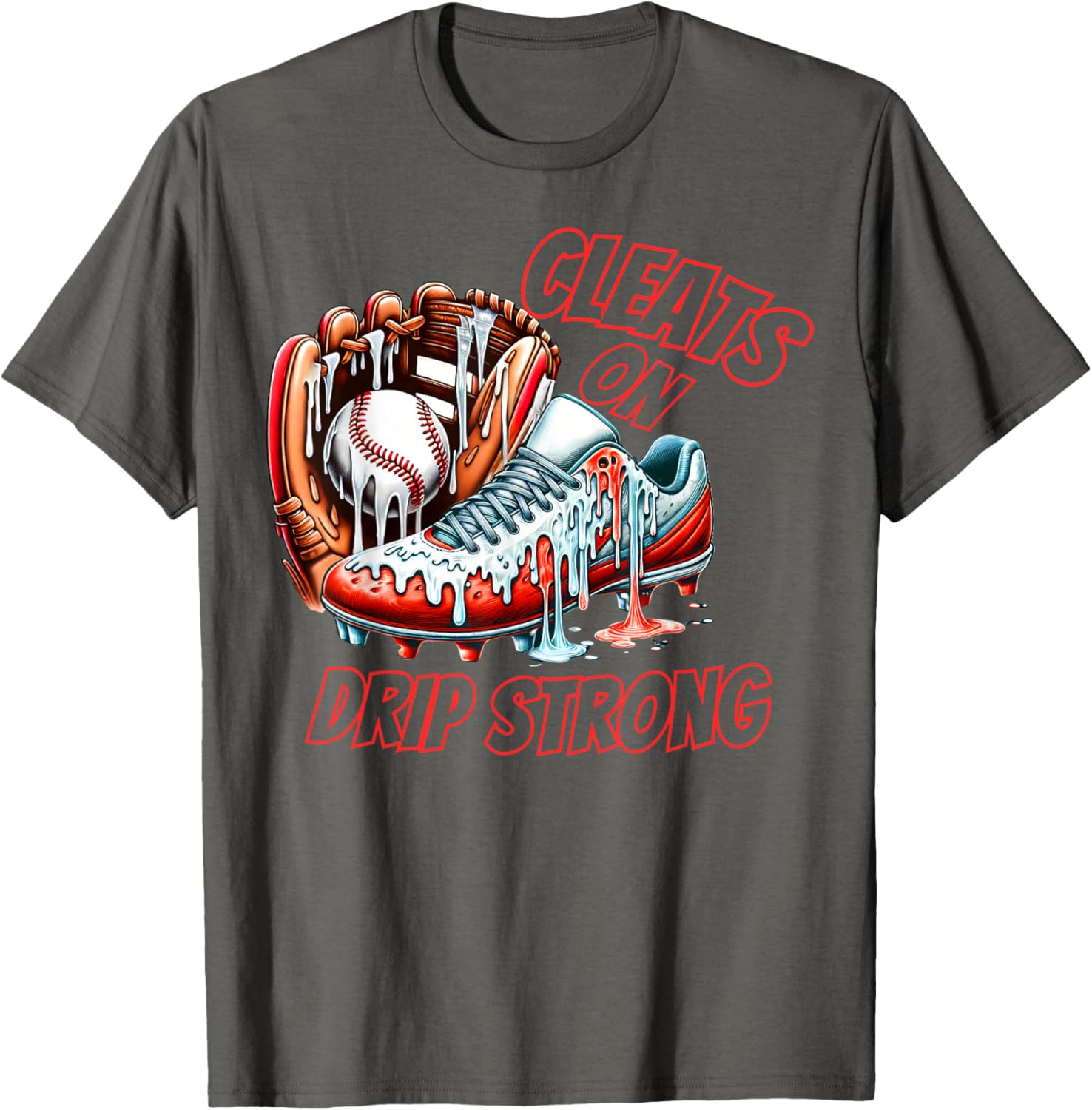 Cool Cleats On Drip Baseball Ice Cream T-Shirt for Kids and Adults - 26