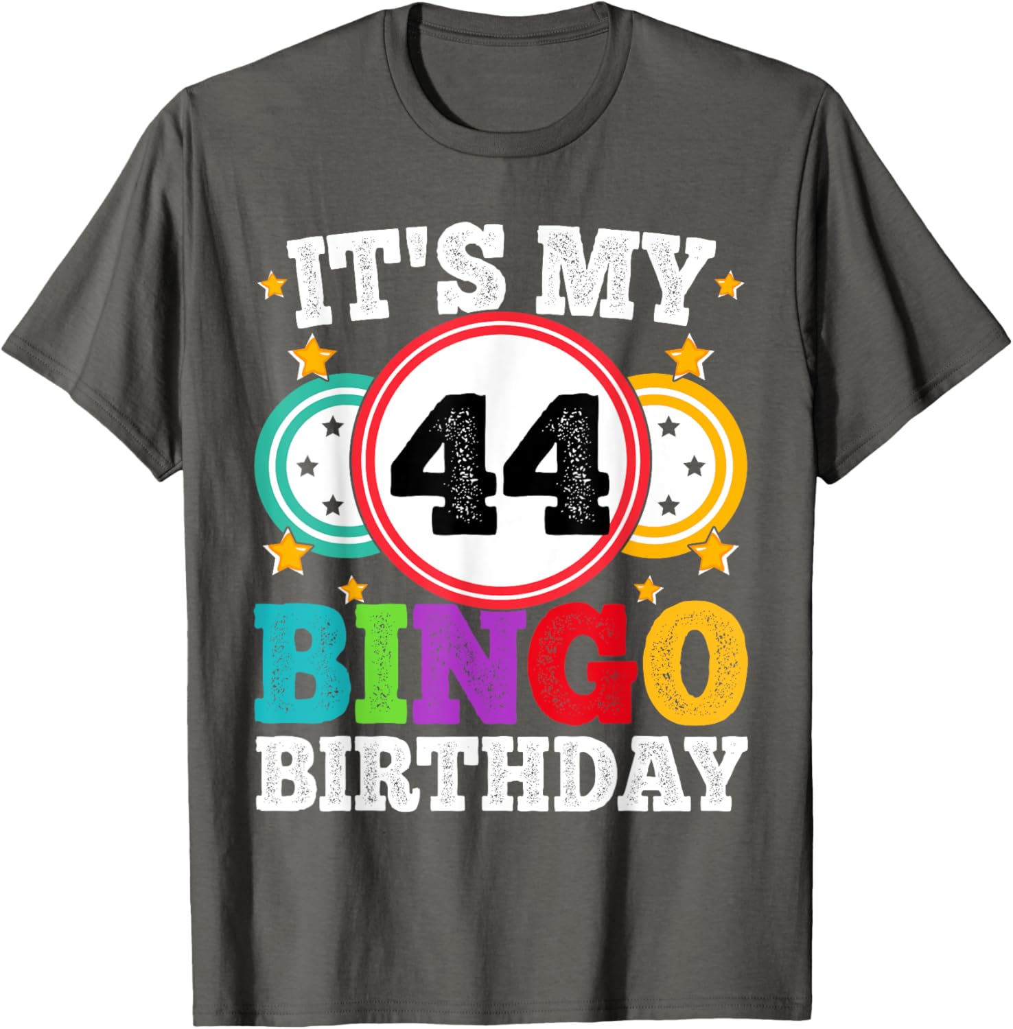 Funny 44th Birthday Bingo T-Shirt for Men and Women - Celebrate in Style! - 5