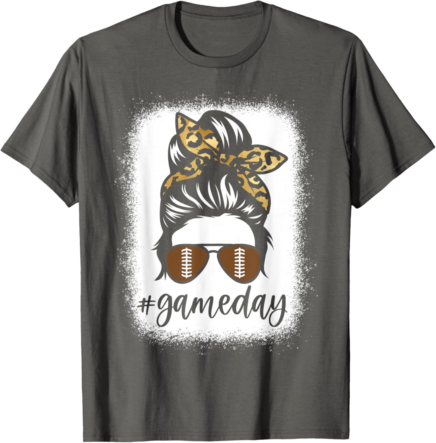Game Day Leopard Messy Bun T-Shirt for Women and Girls – Sporty Style! - 2