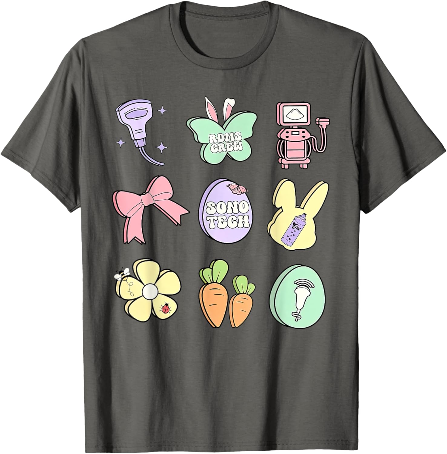 Coquette Bow Sono Tech Sonographer Easter T-Shirt for Ultrasound Lovers - 2