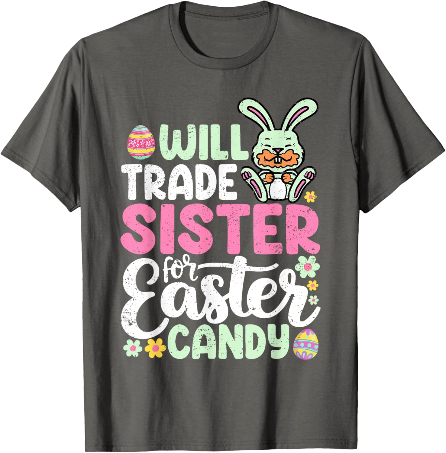 Funny Will Trade Sister For Easter Candy T-Shirt for Toddler Boys - 1