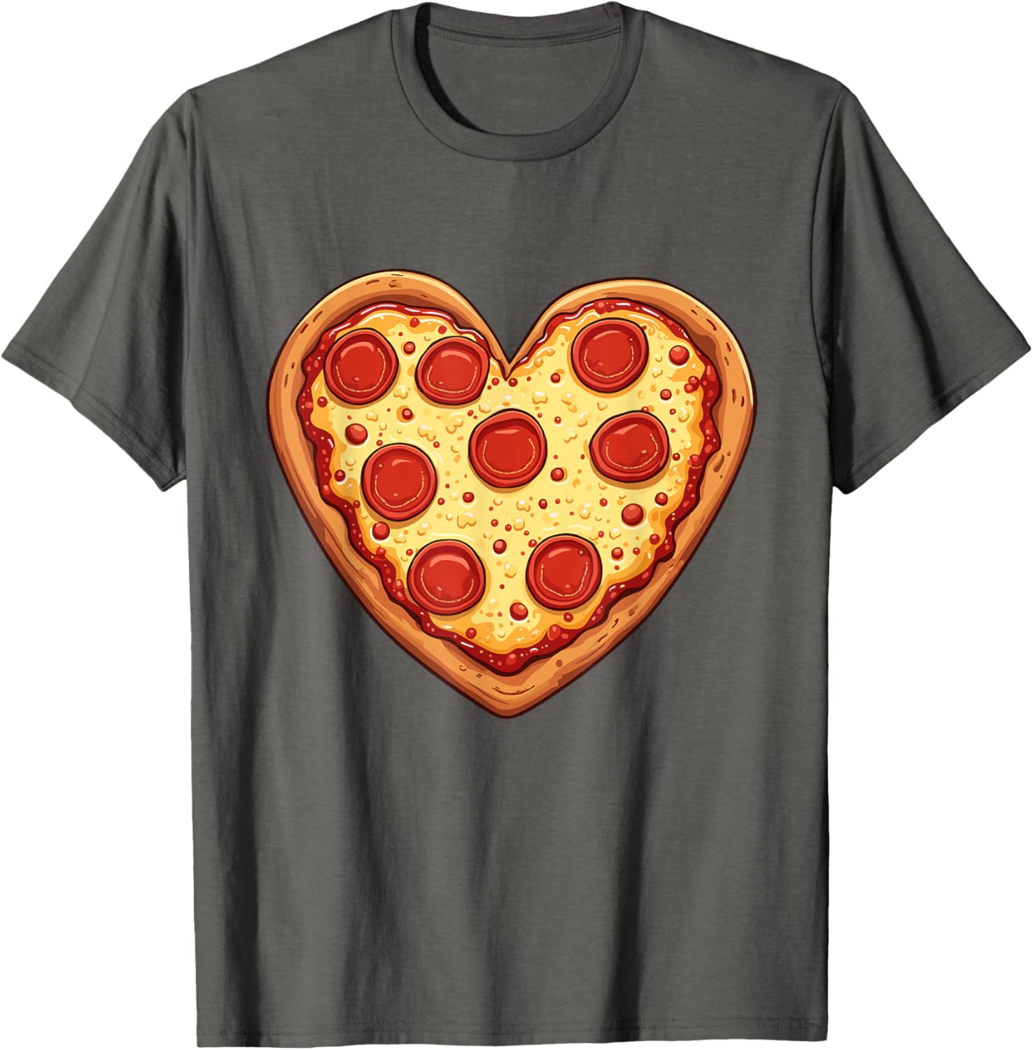 Cute Heart-Shaped Pizza Valentine's Day T-Shirt for Pizza Lovers - 17